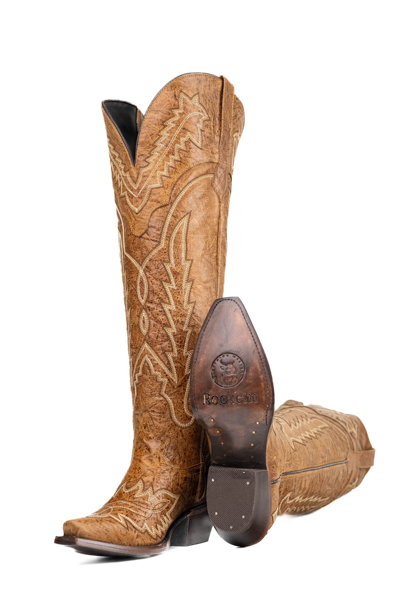 Maggie Women's Knee High Wide Calf Snip Toe Cowgirl Boots - Western Style Riding Boots for Country Dancing, Rodeo & Fashion Outfits