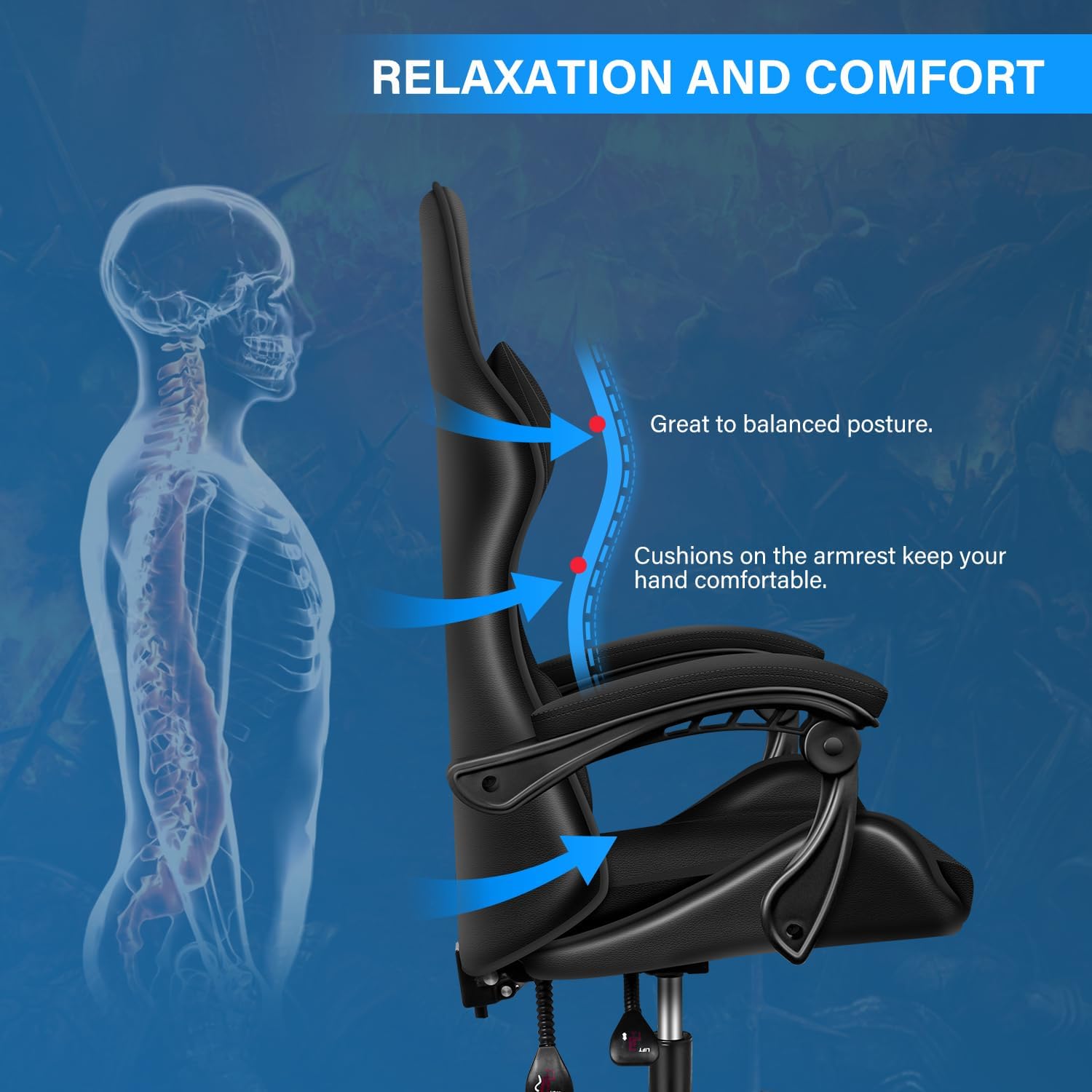 YSSOA White Gaming Chair with Footrest - Big and Tall Ergonomic Racing Style Office Chair - Adjustable Swivel Computer Chair with Headrest & Lumbar Support - Perfect for Gaming, Streaming, and Home Office Workspace