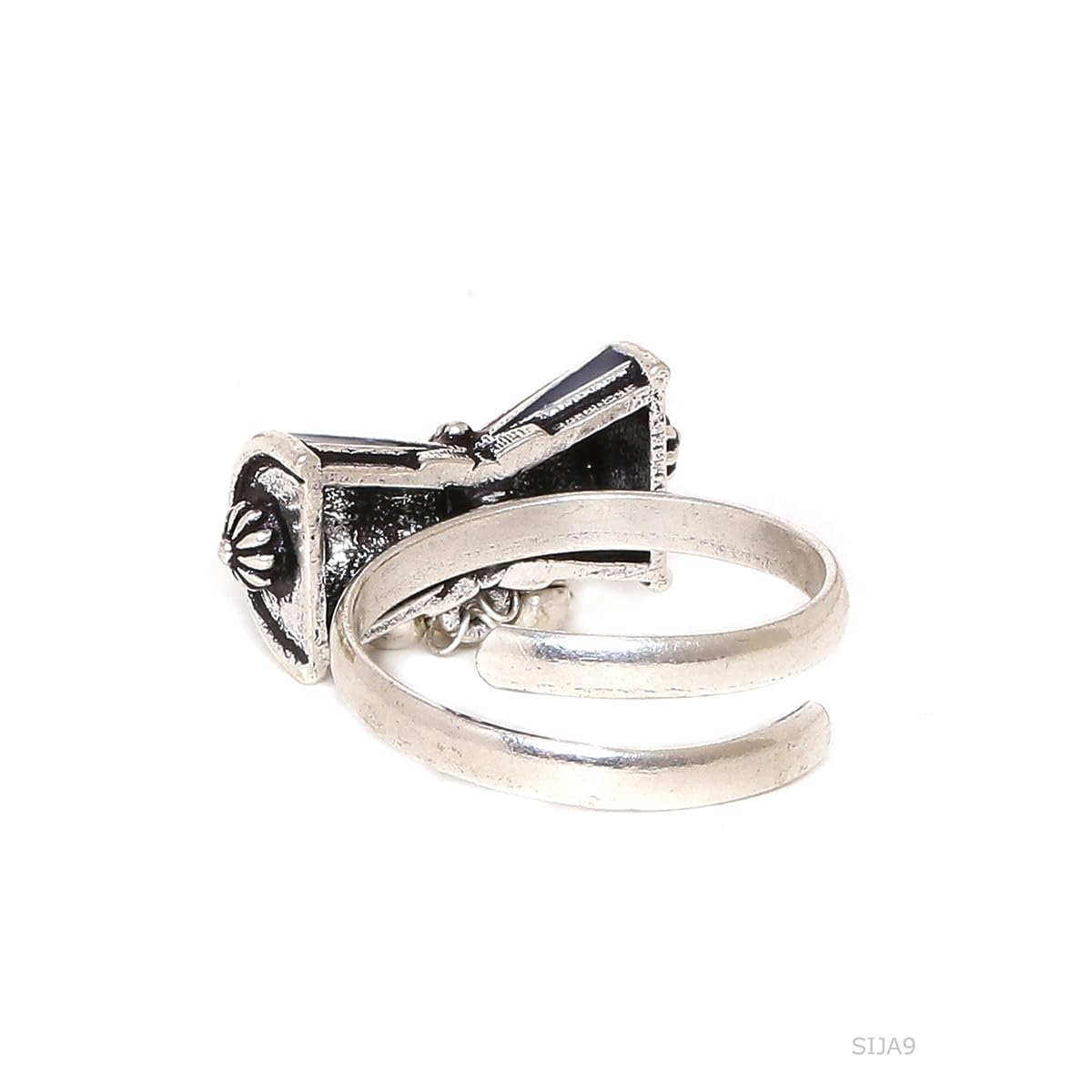 VOYLLA Adjustable Oxidized Statement Ring for Women and Girls | Elegant Fashion Jewelry for Everyday Wear, Festivals, Weddings | Perfect Gift for Her