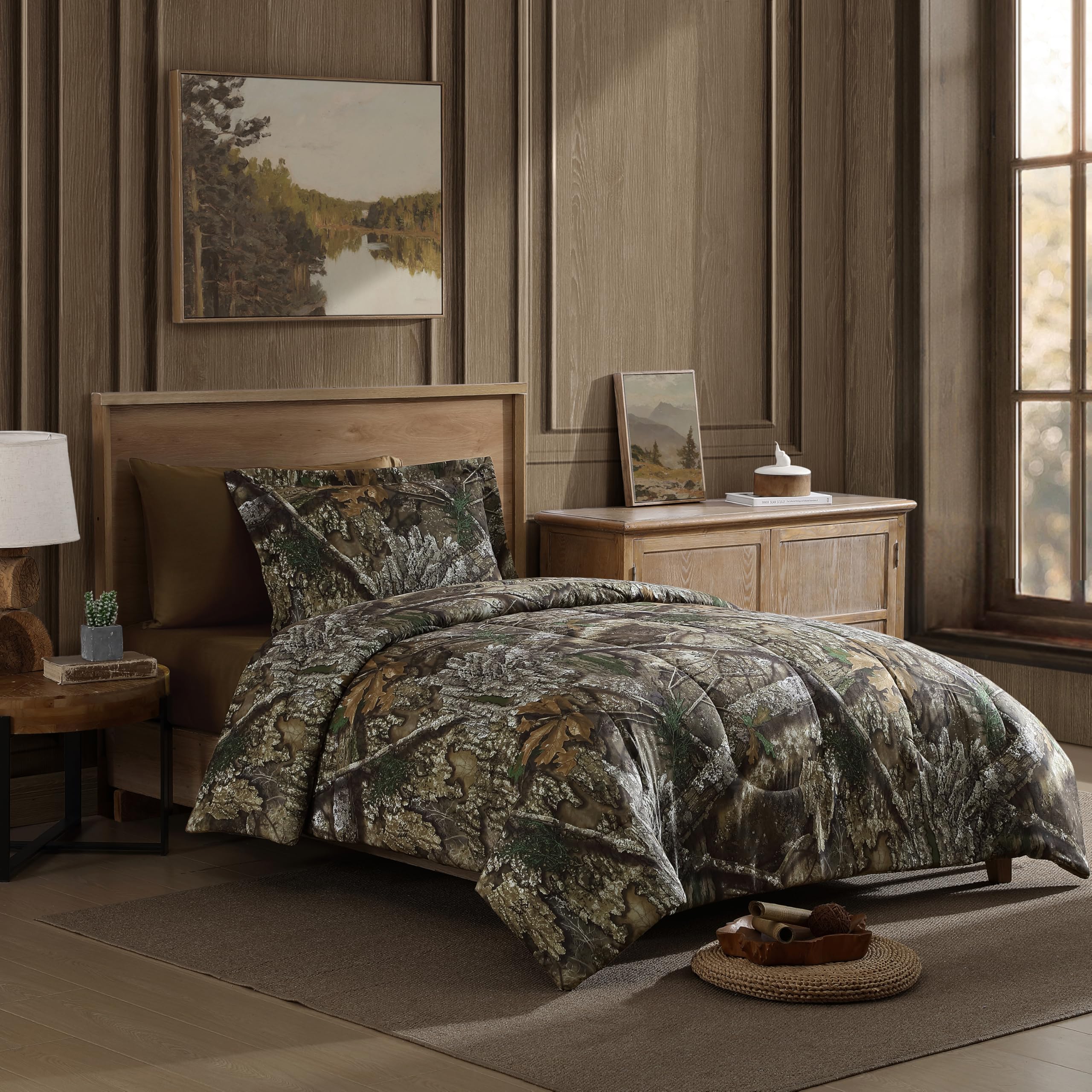 Realtree APX Camo Comforter Set - Super Soft Twin/Twin XL Camouflage Bedding (2-Piece) for Hunting & Outdoor Enthusiasts | Forest Camo Design with 1 Comforter & 1 Pillow Sham | Perfect for Cabin, RV, and Dorm Room Decor