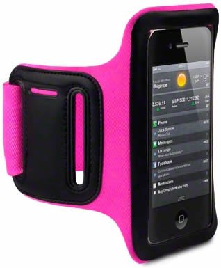 Apple iPhone 4/4S Armband - Pink Sports Running Case for Gym, Jogging & Workout - Secure Fit & Sweatproof Design