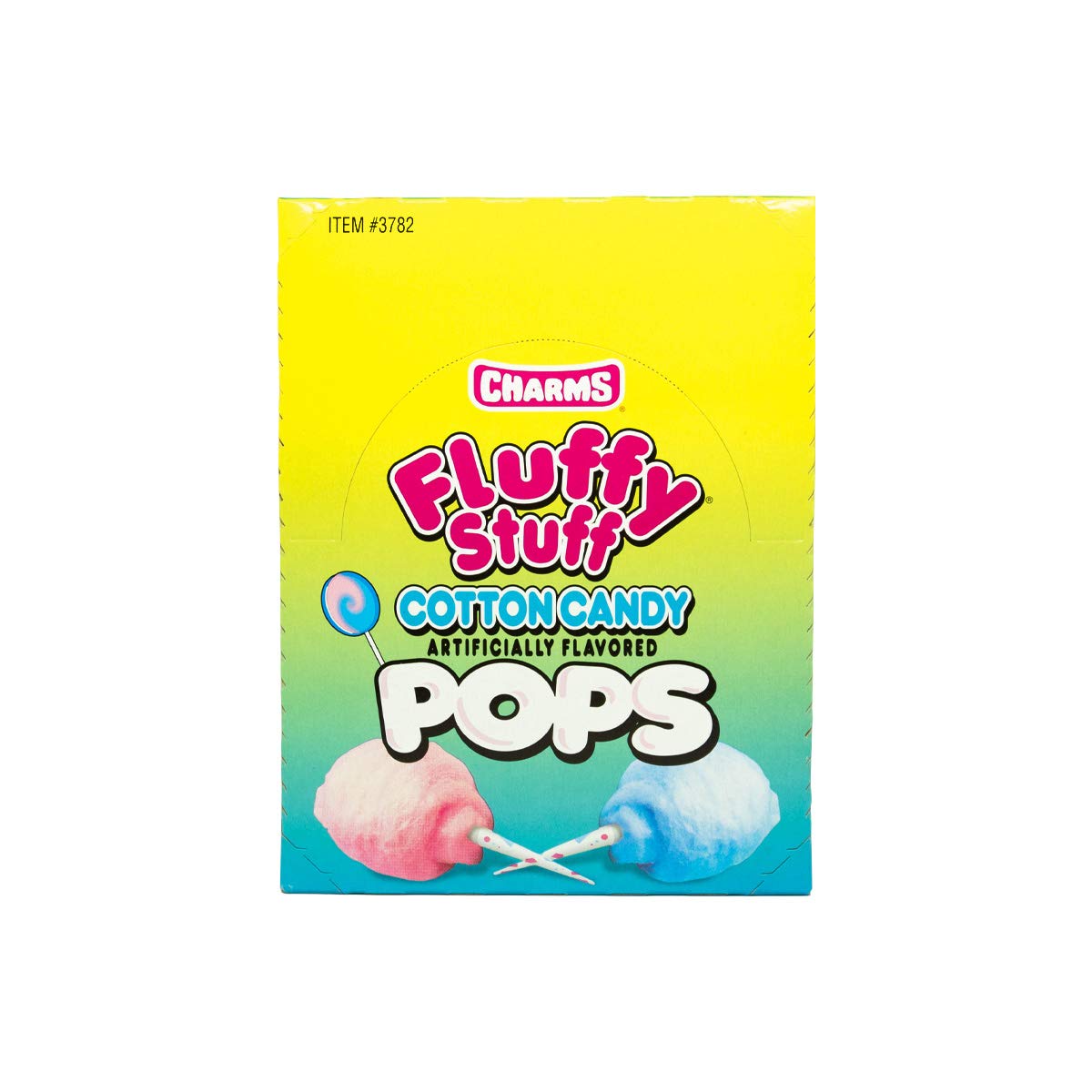 Fluffy Stuff Cotton Candy Pops - 48 Count Box (0.62 Oz Each, Total 29.76 Oz) | Sweet Party Treats, Carnival Snacks & Birthday Favors
