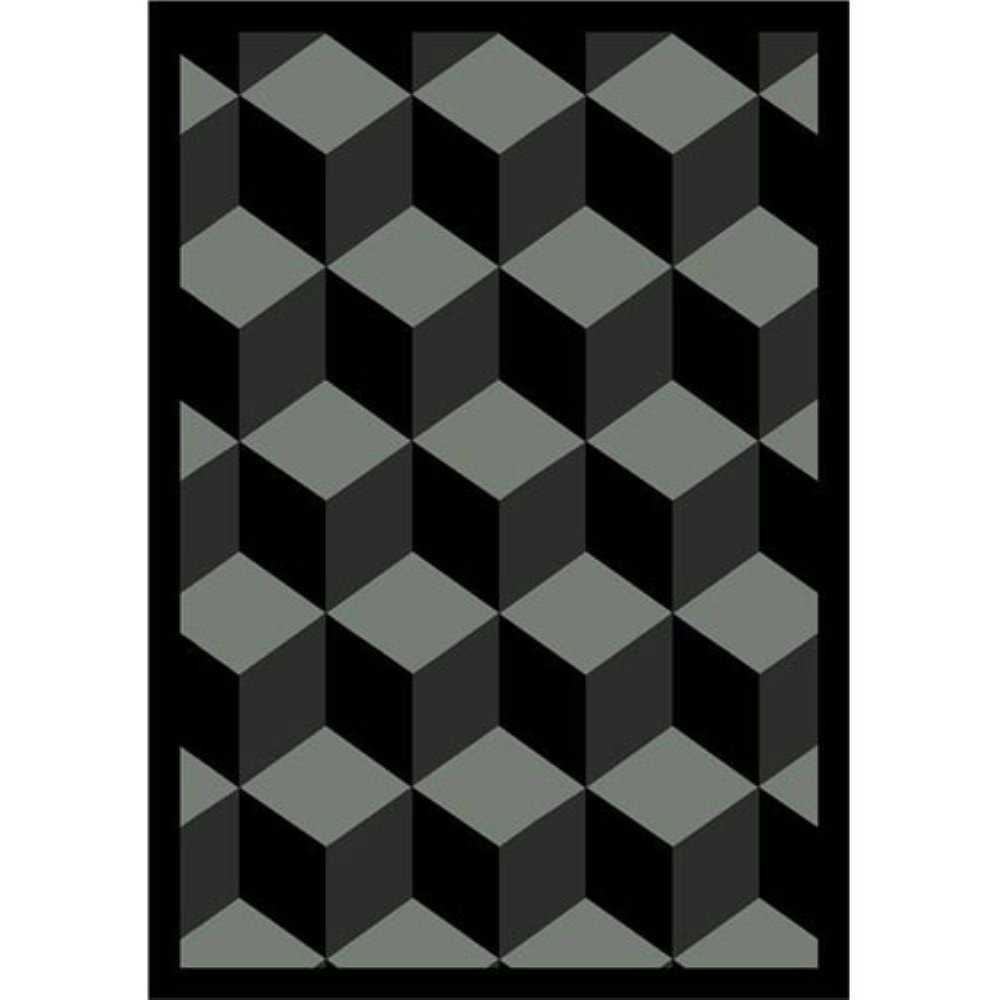 Joy Carpets Kaleidoscope Highrise Whimsical Area Rugs - Soft Black Modern Rug for Living Room, Bedroom & Nursery - Non-Slip Kids Play Mat & Home Decor