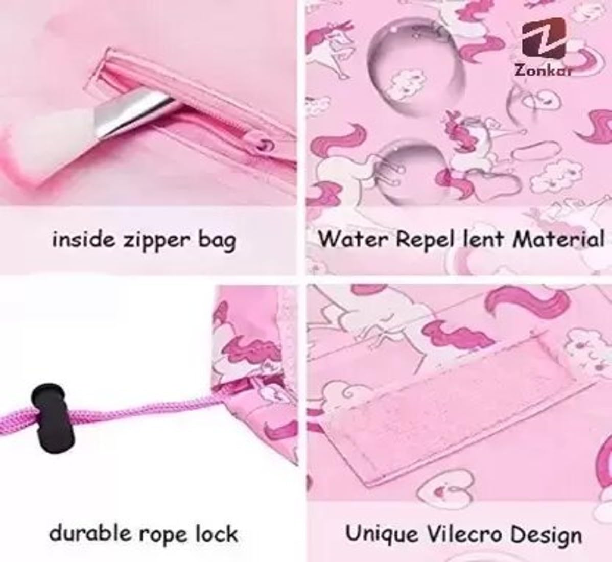 Zonkar Waterproof Travel Cosmetic Bag with Drawstring | Large Capacity Makeup Pouch for Women | Portable Toiletry Organizer | Perfect for Vacation, Gym, Camping & Daily Use