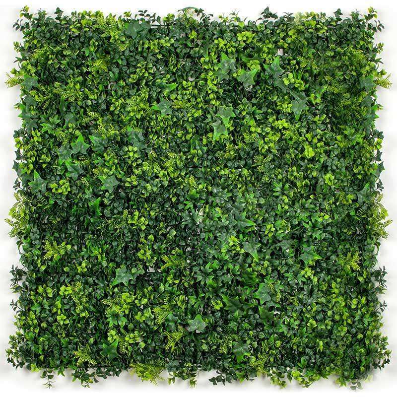 Premium Artificial Ivy Hedge Panels - UV Resistant Fake Green Wall for Outdoor & Indoor Decor - 1m x 1m Vertical Garden Privacy Screen for Patio, Balcony & Fence Cover