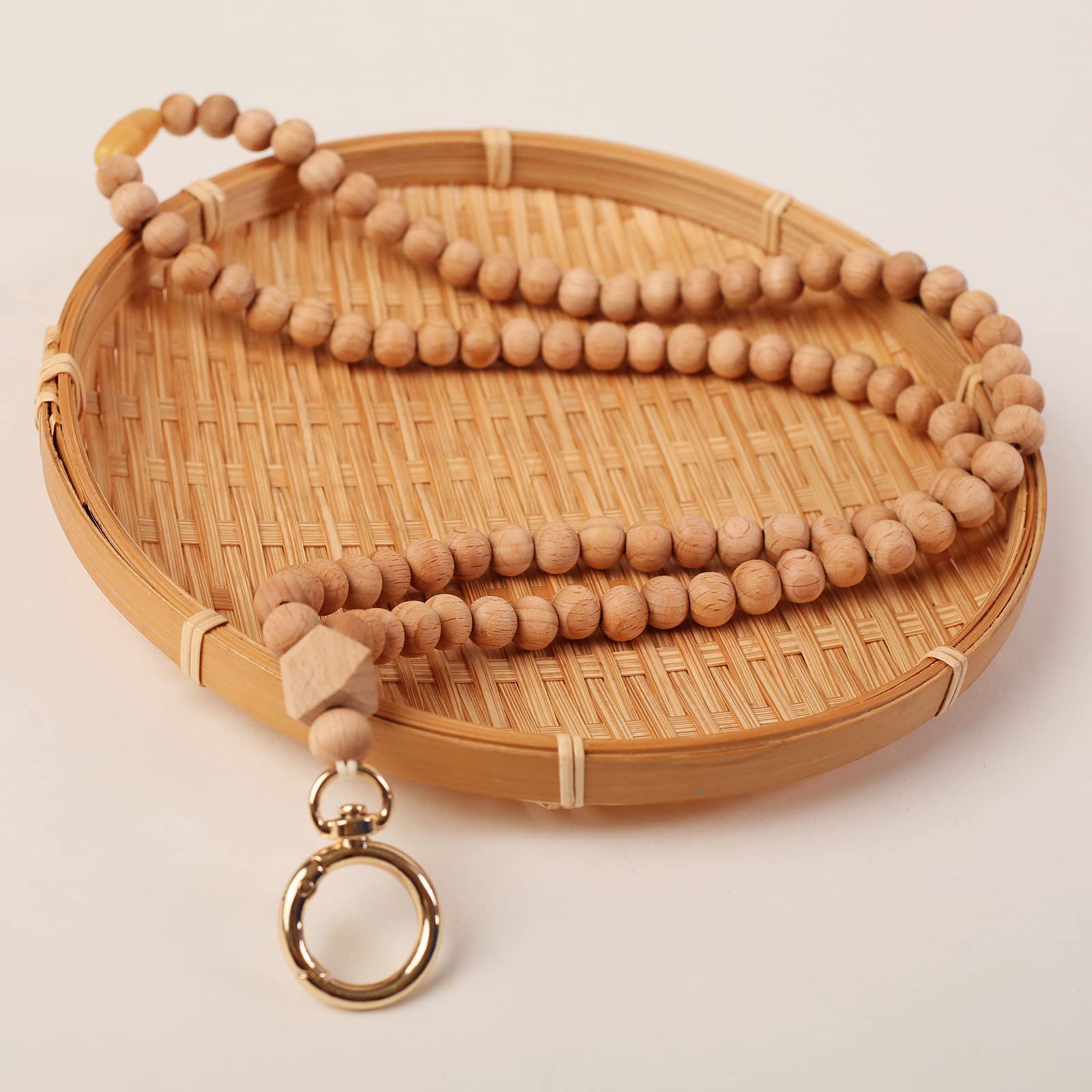 Boho Beaded Lanyard for Teachers & Nurses - Wooden Badge Holder for Work