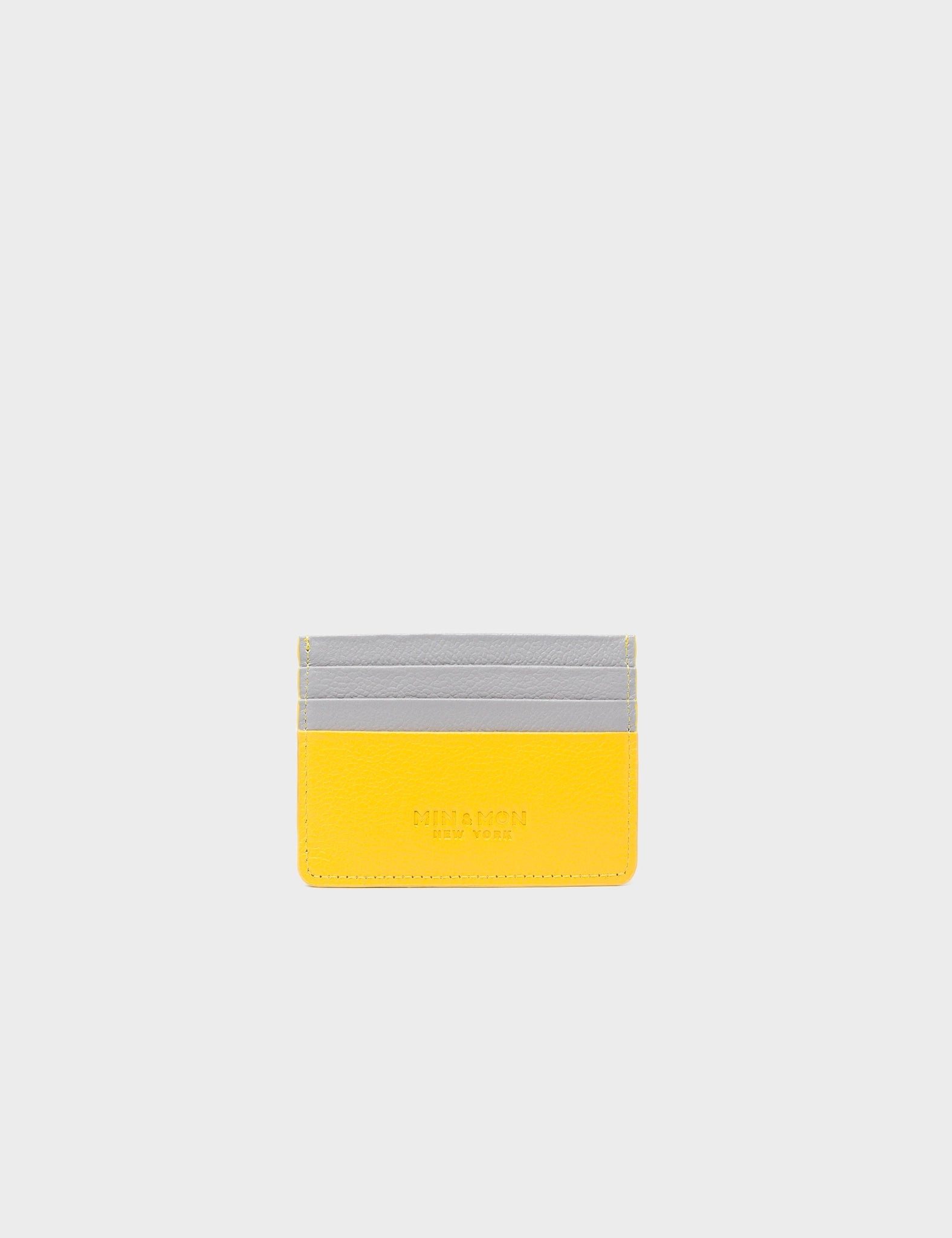 Filium Balloon Yellow Leather Cardholder with Eye Love New York Embroidery - Slim Wallet for Everyday Use, Travel & Gifts