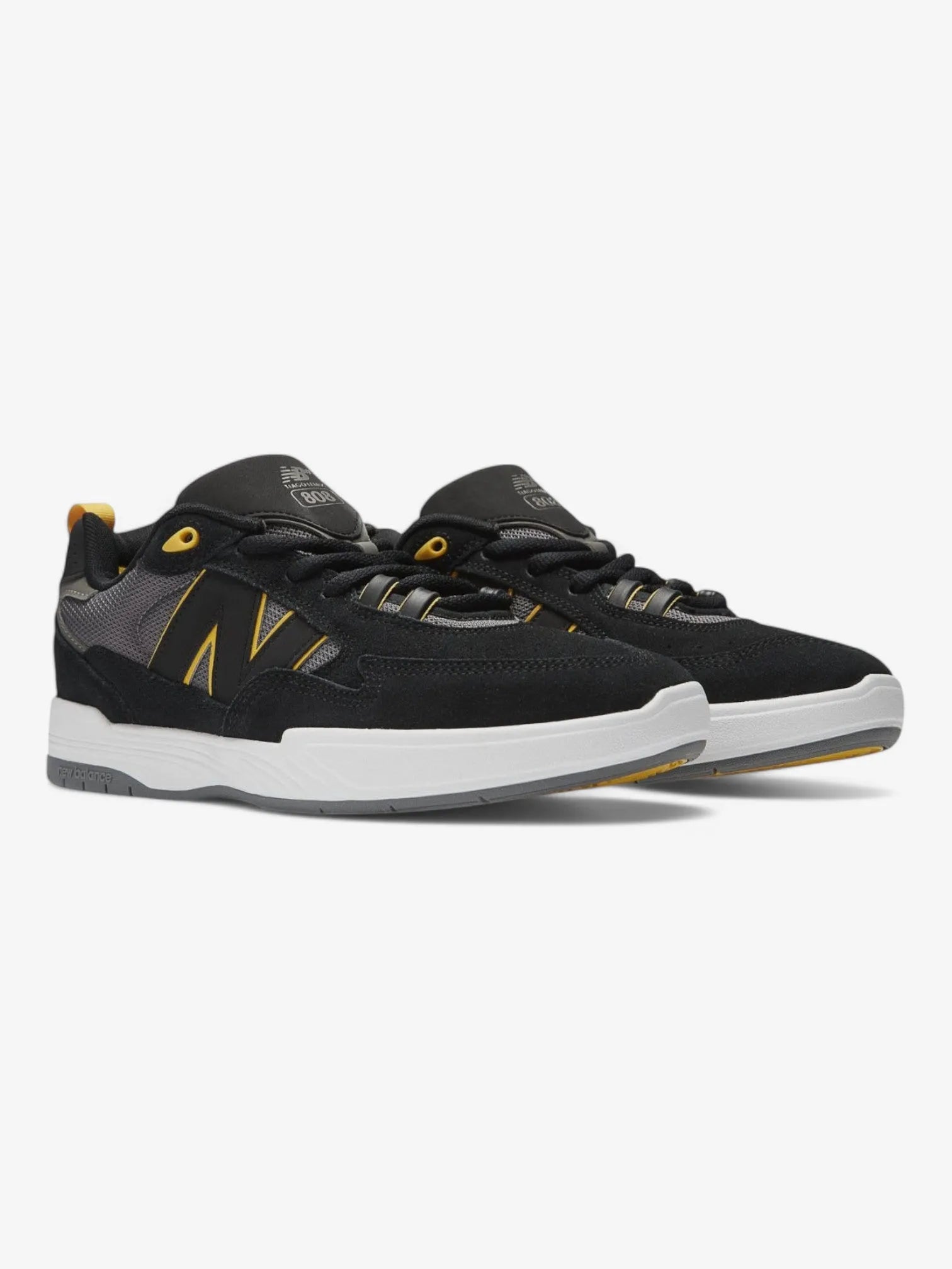New Balance Numeric 808 Tiago Lemos Skate Shoes - Black, Gray & Yellow - High-Performance Skateboarding Sneakers for Street & Park Skating