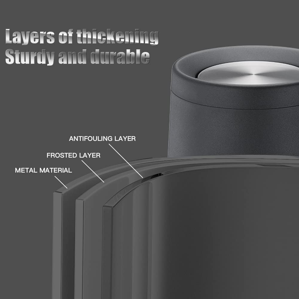Brushed Stainless Steel 10L/3 Gallon Swing Lid Trash Can - Modern Bathroom & Kitchen Garbage Bin for Home, Office, Living Room & Bedroom | Space-Saving & Odor-Controlling Waste Solution