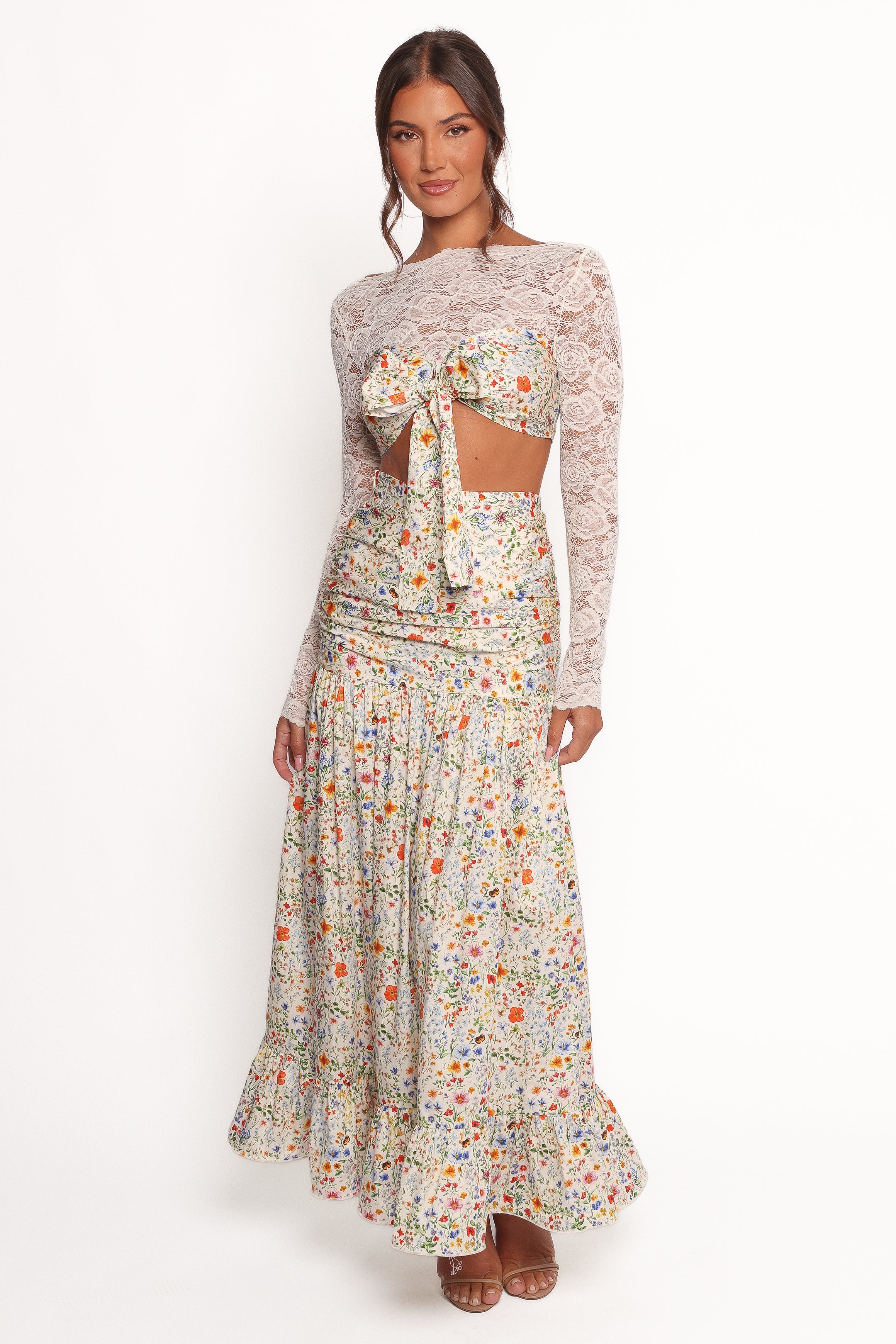 Dara Maxi Skirt - Floral Garden Print Long Skirt for Women | Boho Summer Beach Dress, Casual Outfit & Vacation Wear