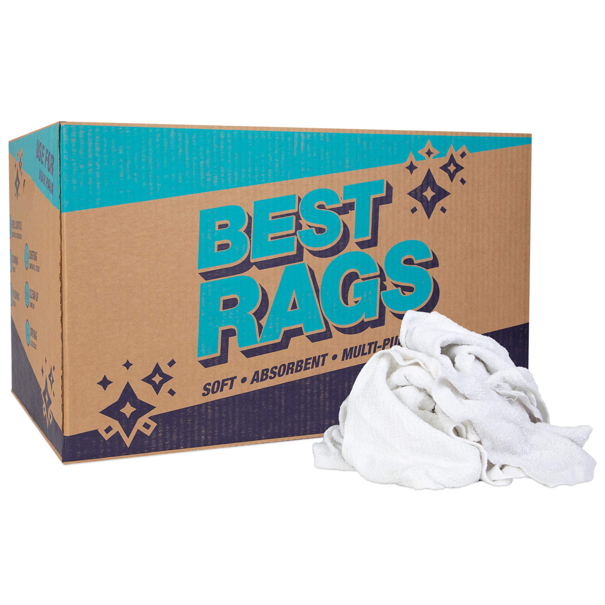 **Arkwright Terry Bar Towels (25-Pound Box) - 14x17 to 16x19 Inches, White & Striped - Premium Cleaning Cloths for Home, Kitchen, Garage, Bars & Automotive Use - Ideal for Spills, Polishing & Wiping Surfaces**