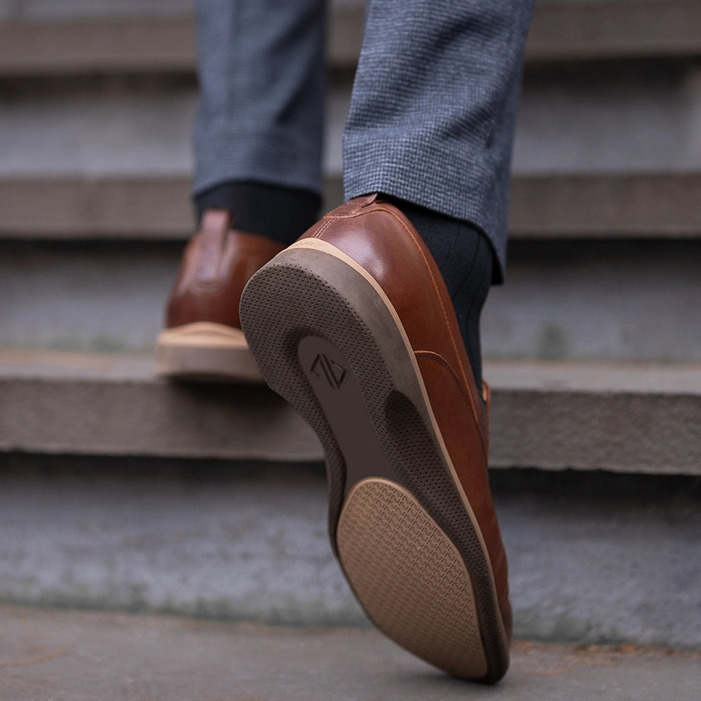 Comfortable Chestnut Slip-On Shoes for Men & Women - Casual Loafers for Walking, Travel & Everyday Wear