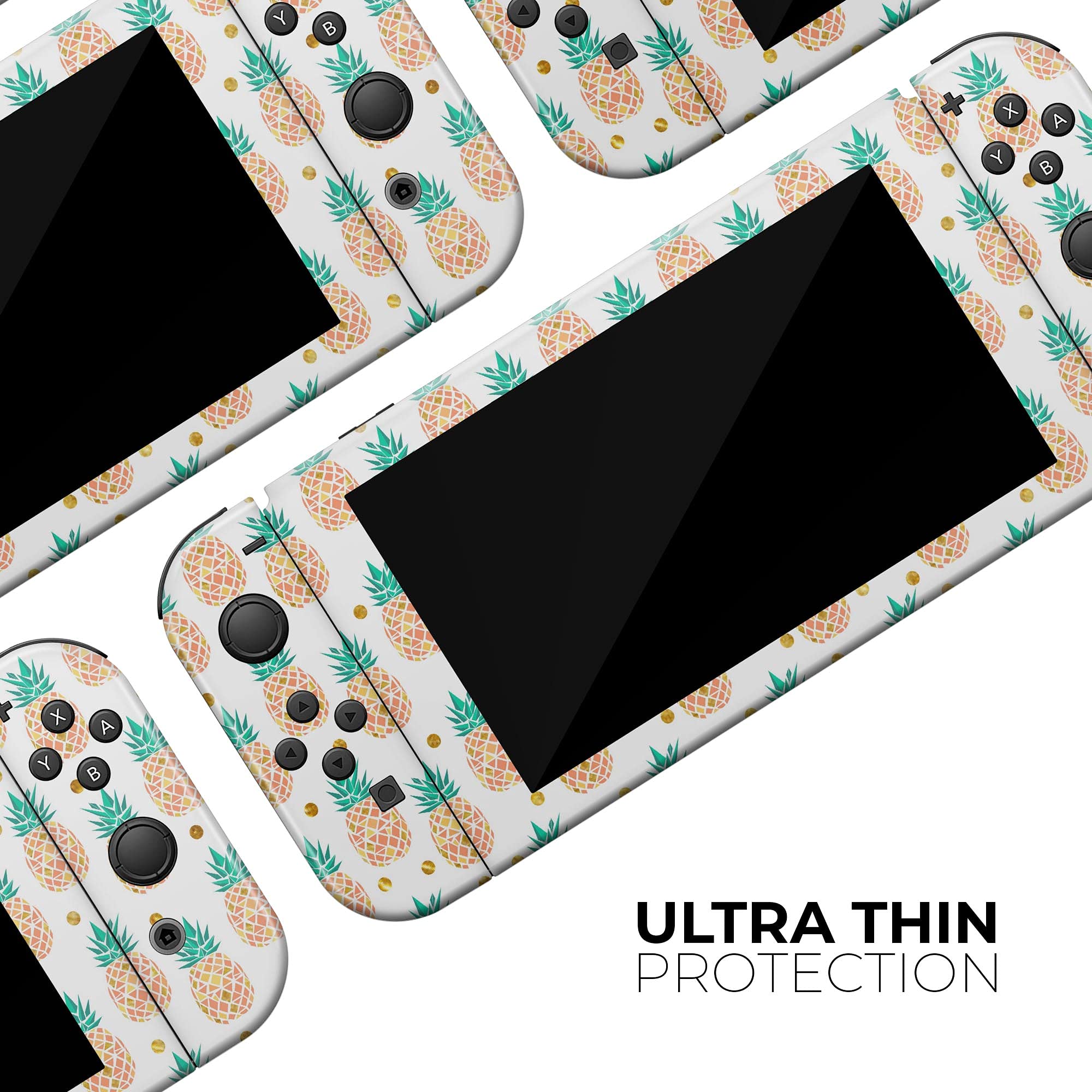 Nintendo Switch Pro Controller Skin - Tropical Summer Pineapple Vinyl Wrap Cover - Scratch-Resistant, Removable & Protective Decal - Perfect for Gaming, Travel & Home Entertainment