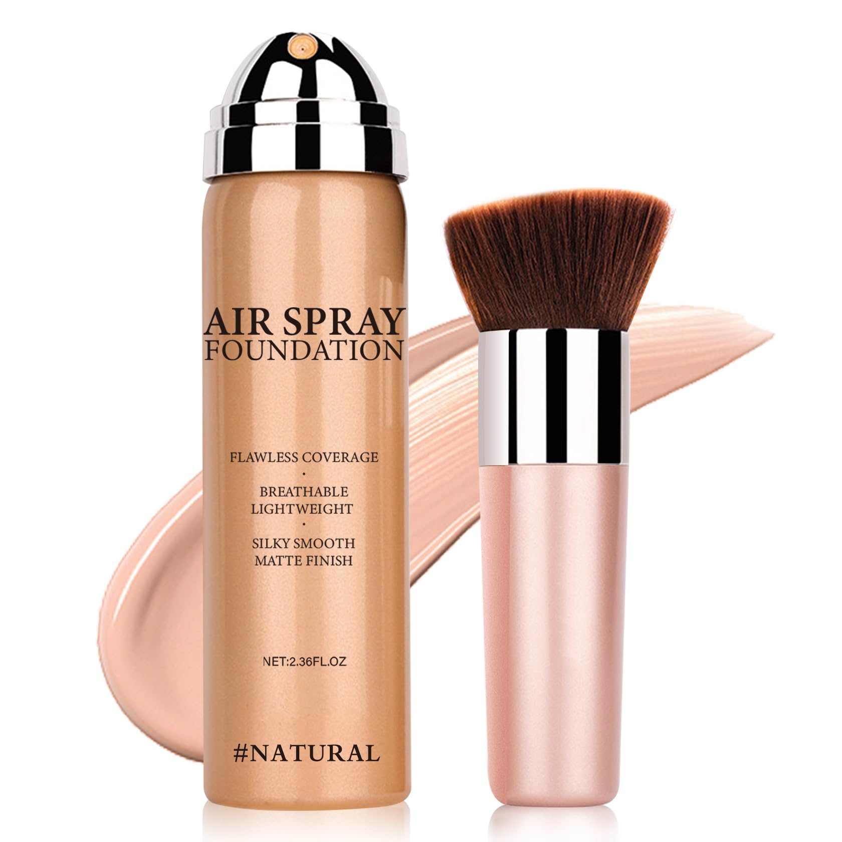 Magic Minerals Airbrush Foundation Makeup Spray - Silky Lightweight Flawless Setting Spray for Mature Skin (Natural/Warm Porcelain) | Professional Air Brush Makeup for Even Coverage & Natural Finish | Perfect for Daily Wear, Special Occasions & Photography