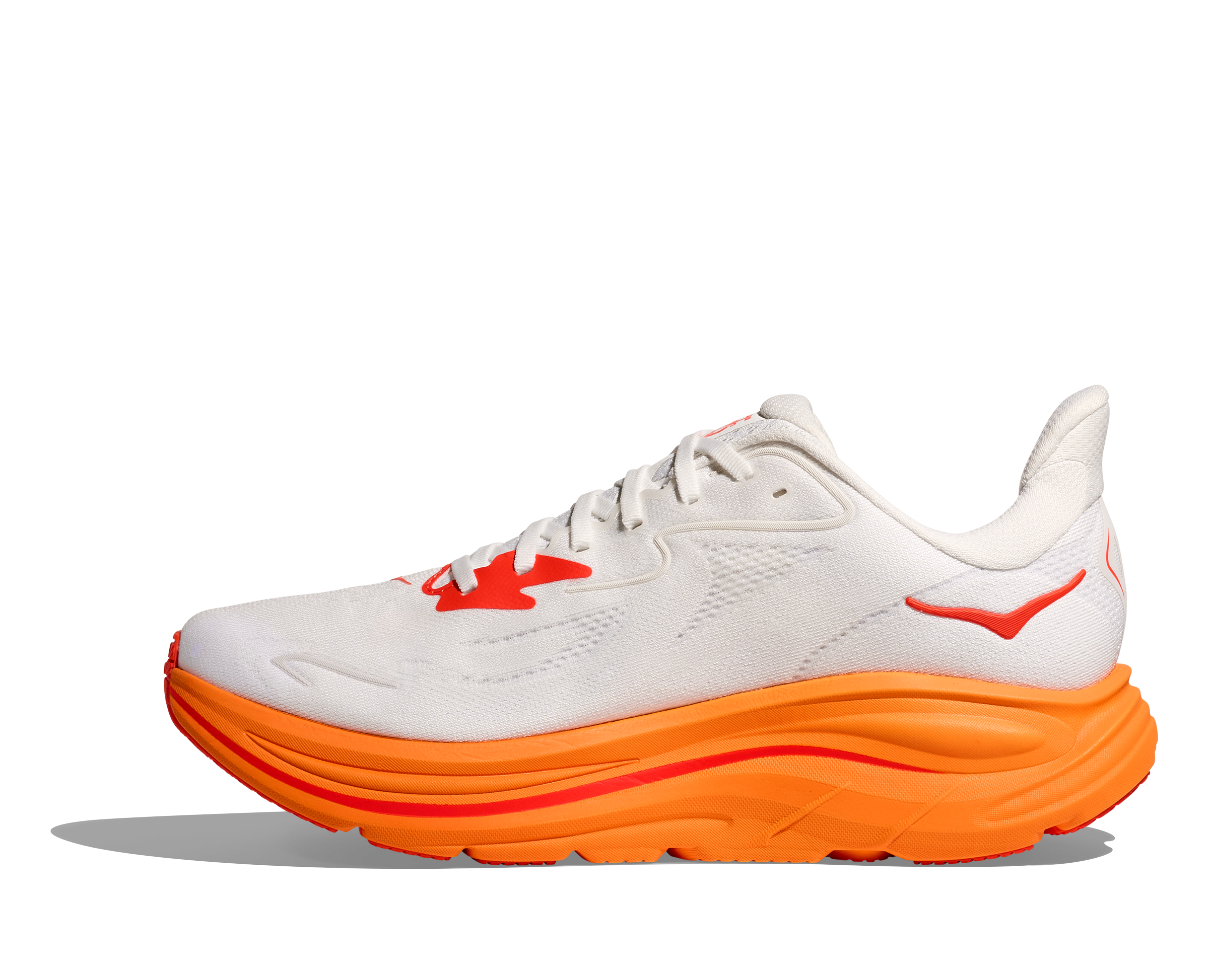 HOKA Women's Clifton 10 Running Shoes - Frost/Orange Zest - Lightweight Cushioned Sneakers for Road Running, Jogging & Gym Workouts