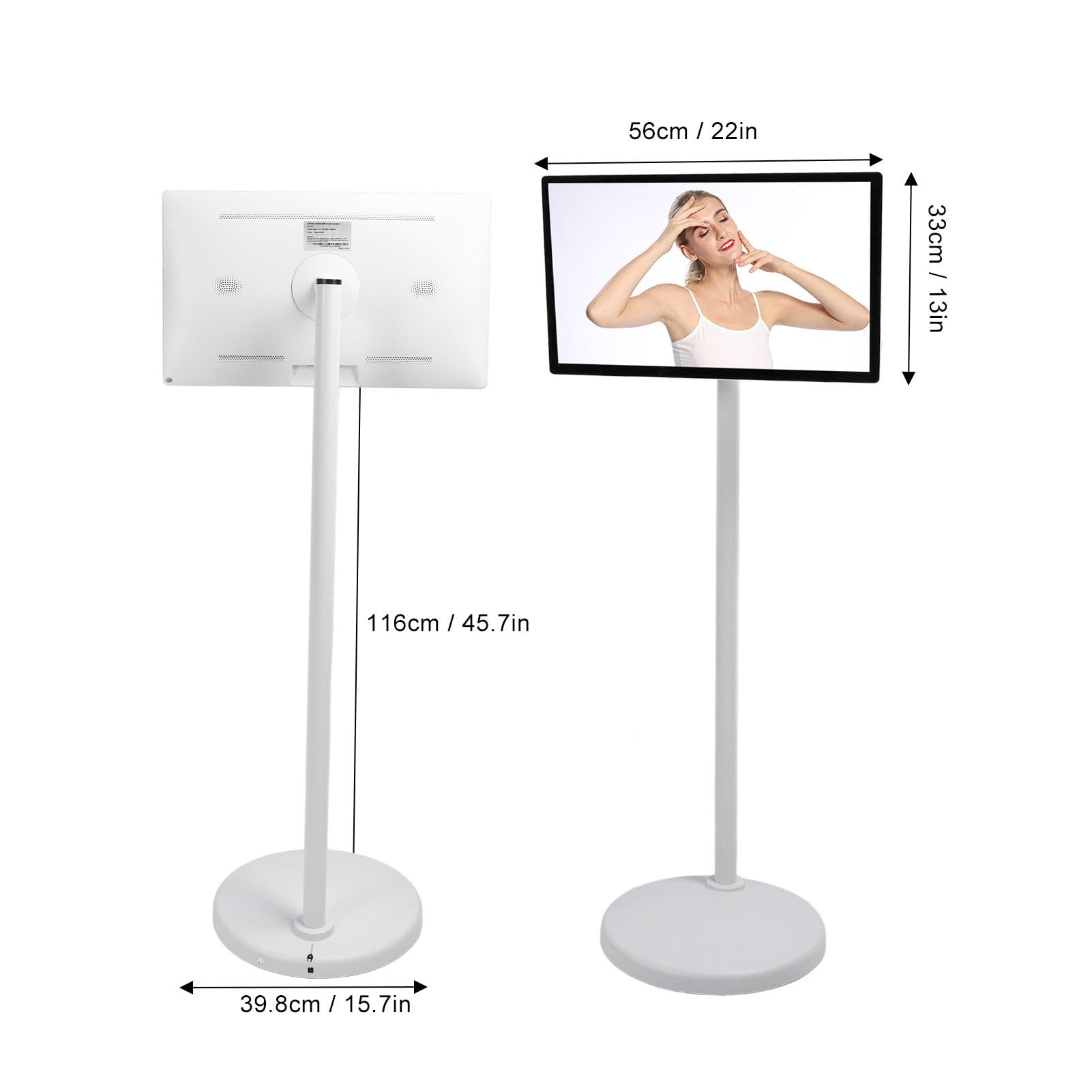 24 Inch Standing Smart TV with Touch Screen - Portable Wireless Projection Monitor for Home & Office | Strong Decoding, HD Display for Streaming, Gaming & Presentations