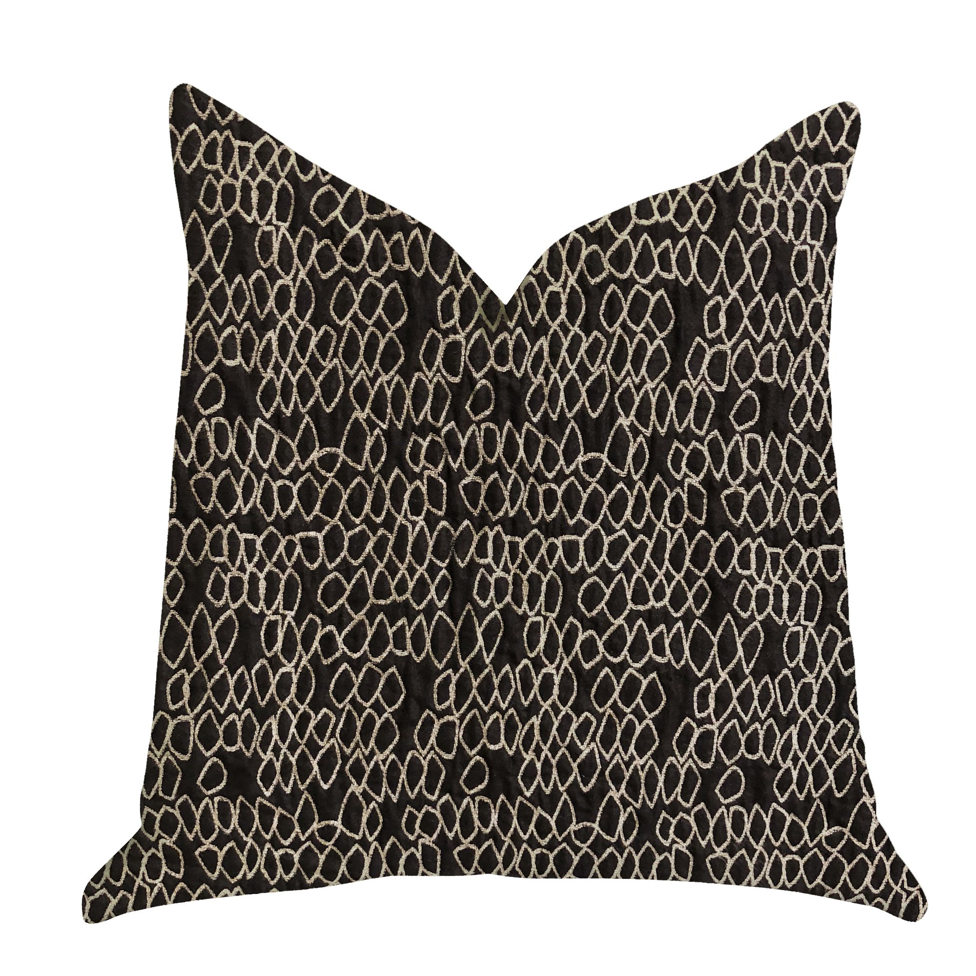 Plutus Brands 18x18 Inch Double Sided Luxury Throw Pillow - Soft Carbonado Mine Pattern Black & White Decorative Cushion for Sofa, Bed, Living Room & Home Decor