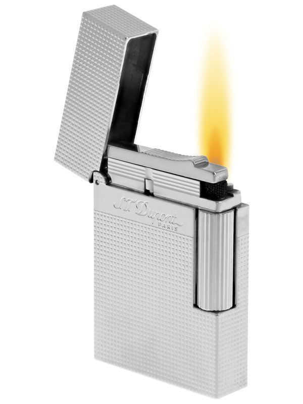 S.T. Dupont Ligne 2 Small Microdiamond Palladium Cigar Lighter - Premium Luxury Windproof Butane Lighter for Cigars, Cigarettes & Outdoor Use