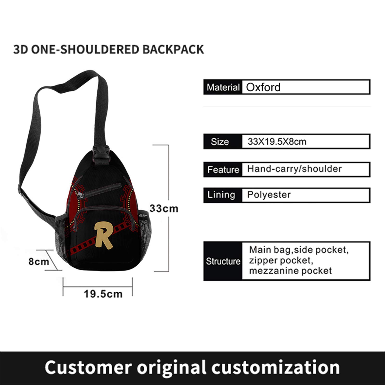My Hero Academia Kirishima Eijiro Anime Shoulder Bag - Manga Cosplay Sling Backpack for School, Travel & Comic Con