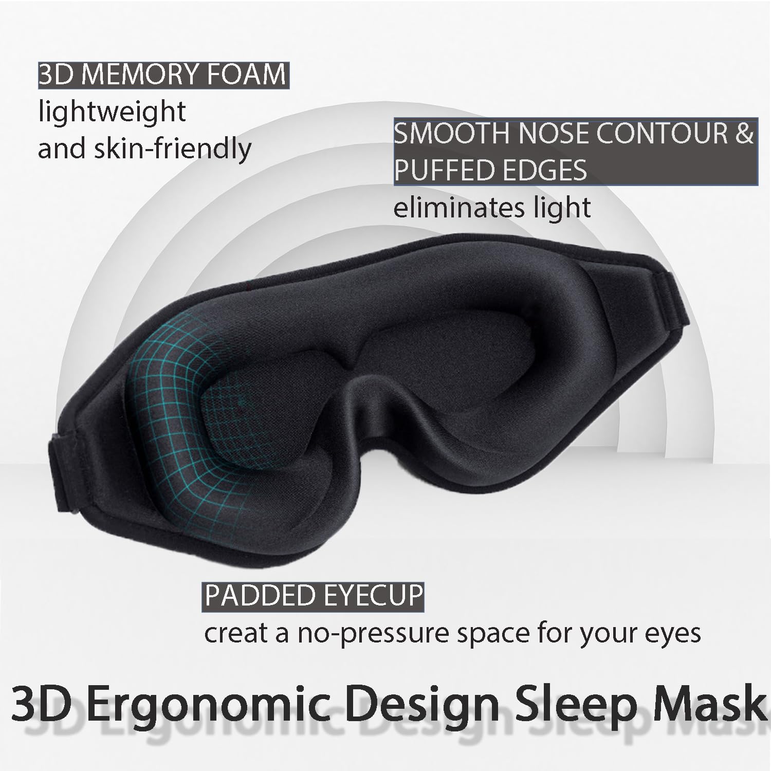 3D Contoured Lash Extension Sleep Mask for Women & Men - Zero Pressure Breathable Eye Cover for Travel, Yoga & Napping - Soft Eyelash Protector for Comfortable Sleep & Relaxation