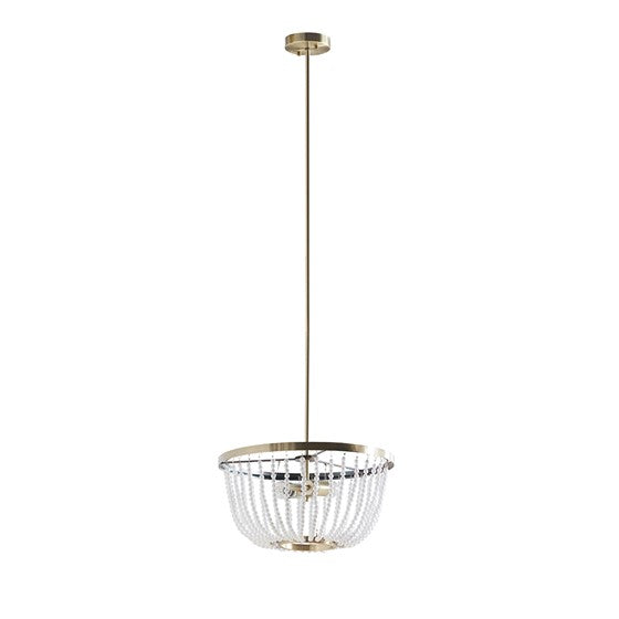 Elegant Melrose Beaded Chandelier - Vintage Crystal Glass Pendant Light Fixture for Dining Room, Bedroom, and Living Room Decor