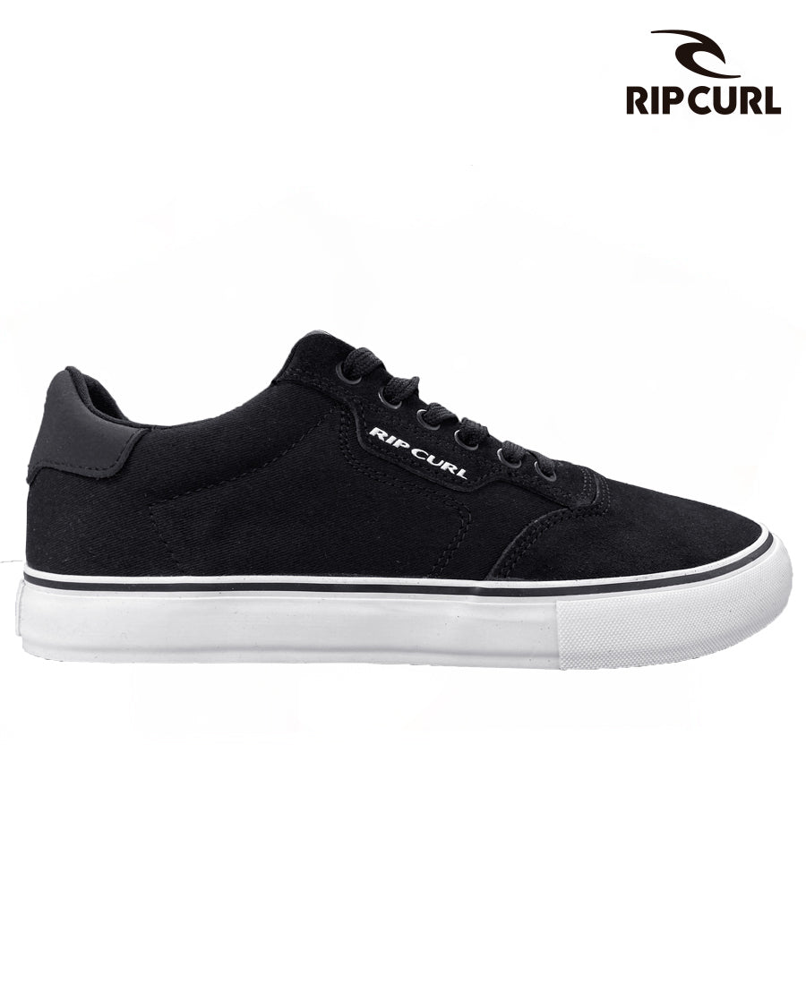 Rip Curl RCC Ox New Prague Black/White Skate Shoes - Men's Casual Sneakers for Skateboarding & Streetwear Fashion