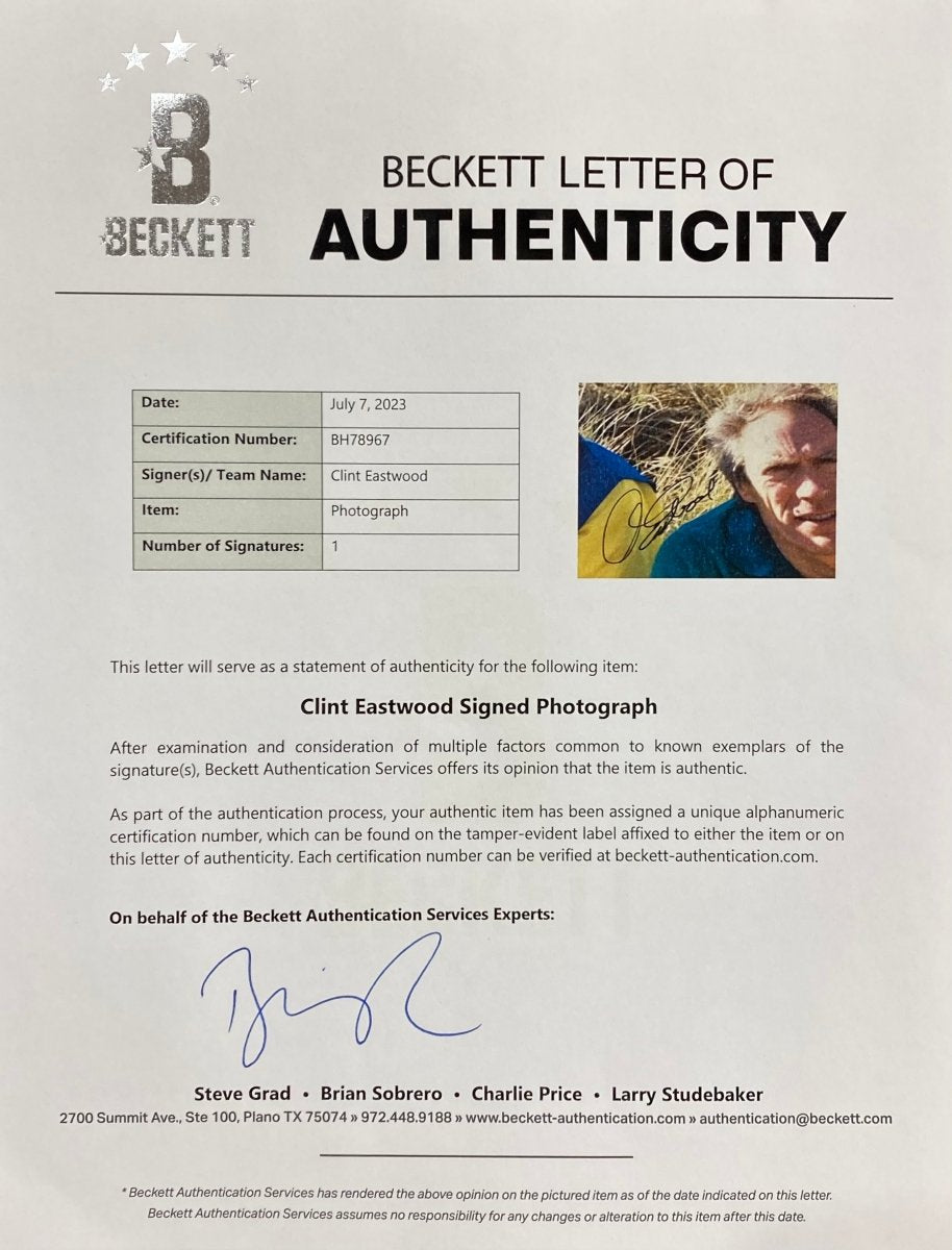 Clint Eastwood Autographed 8x10 Photo Framed - Limited Edition Collectible - Perfect for Movie Memorabilia Fans & Home Theater Decor