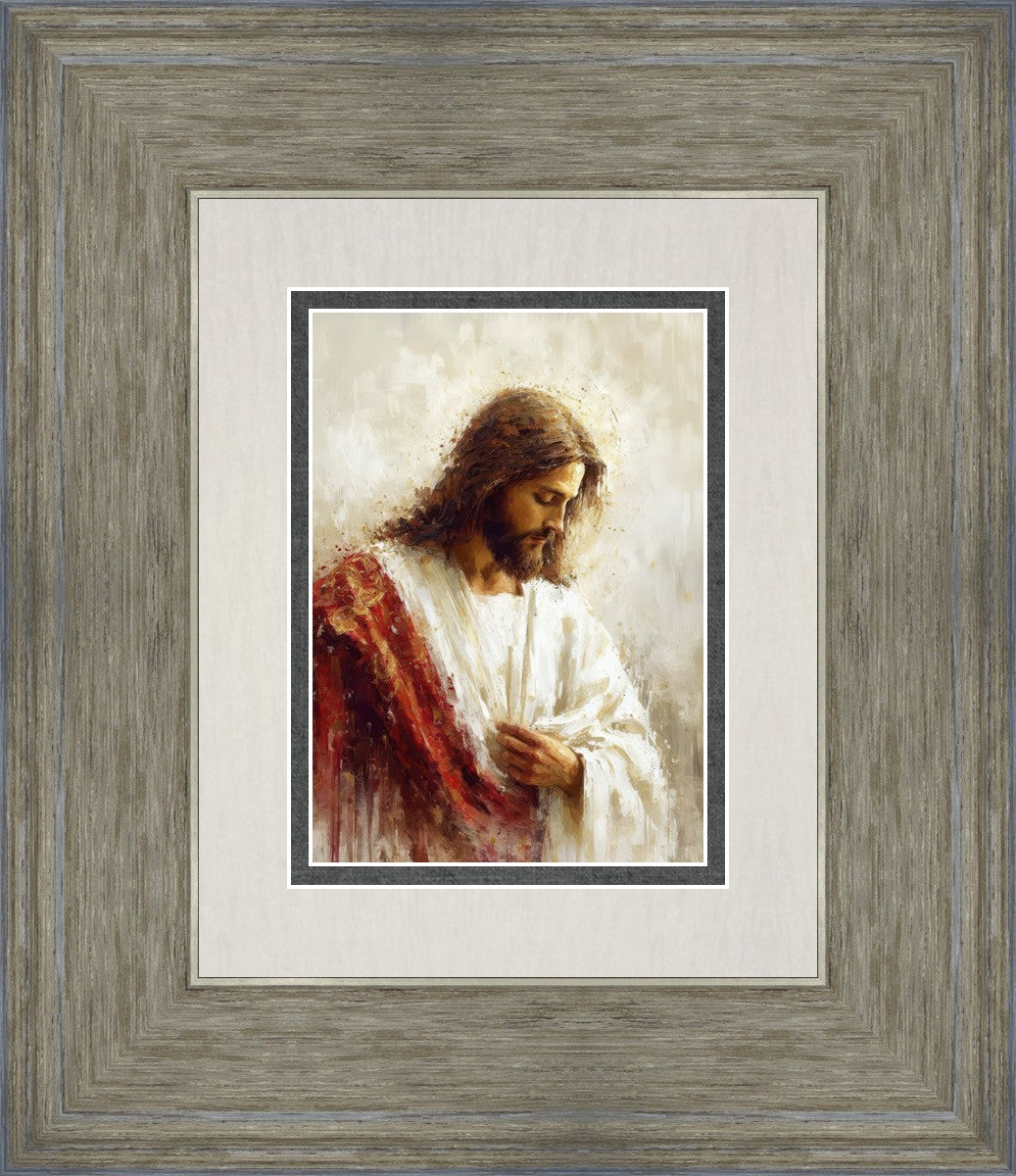 Jesus Christ in Red Robes - Religious Wall Art for Home & Church Decor - Perfect for Prayer Rooms, Sunday Schools & Christian Gifts