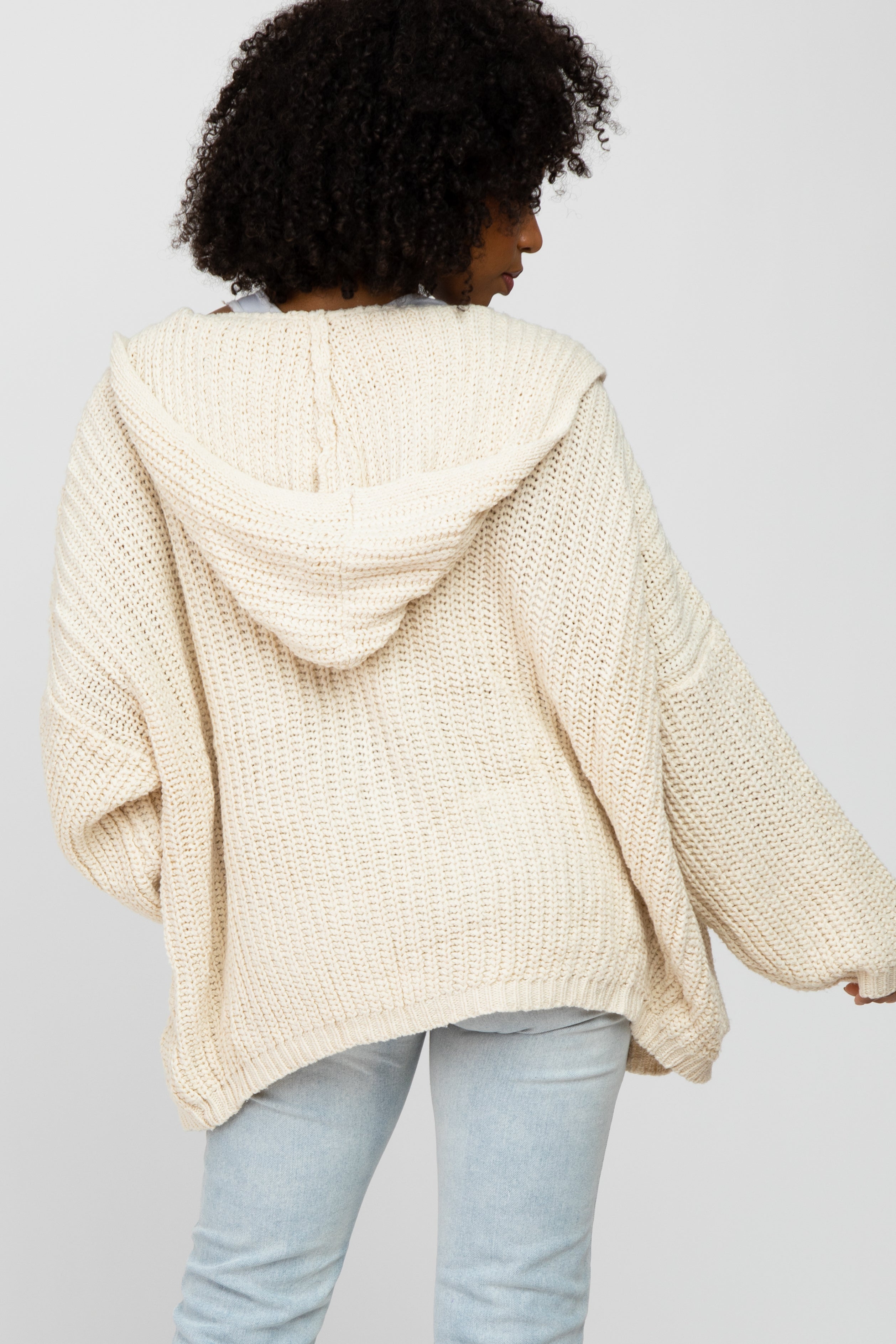 Cozy Beige Cable Knit Hooded Cardigan for Women - Soft Chunky Knit Sweater with Pockets - Perfect for Fall & Winter Layering, Casual Outfits, and Coffee Dates