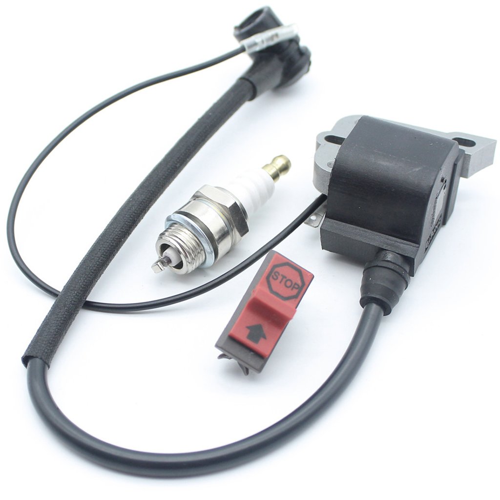 Husqvarna Chainsaw Ignition Coil, On/Off Stop Switch & Spark Plug Replacement Kit - Compatible with Models 50, 51, 55, 61, 254, 257, 261, 262, 266, 268, 272 - Perfect for DIY Repairs & Maintenance
