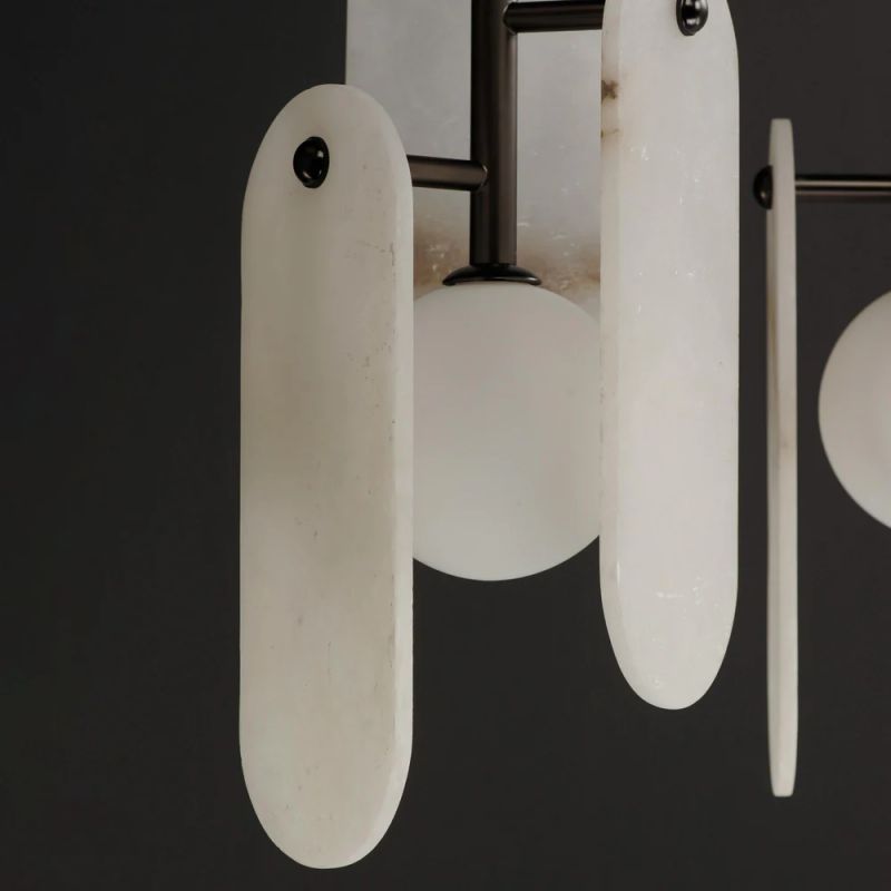 Alabaster Studio M Megalith 5-Light Modern Chandelier - Elegant Ceiling Light Fixture for Dining Room, Living Room, or Bedroom