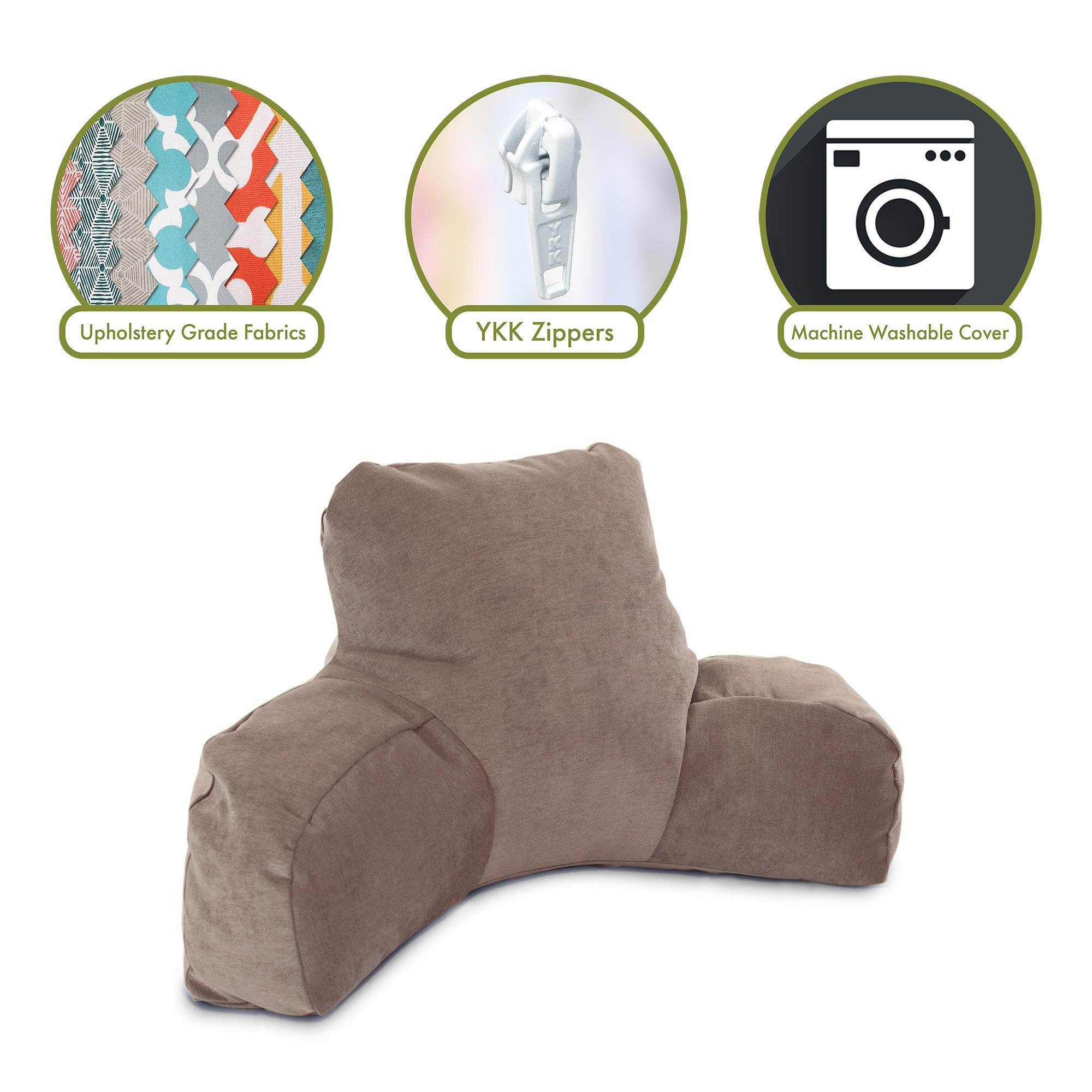 Majestic Home Goods Villa Reading Pillow with Pearl Accents - Comfortable Back Support for Bed, Sofa & Floor Reading - Perfect Gift for Book Lovers