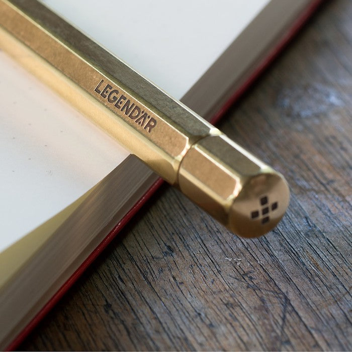 Legendar TWYST Brass Mechanical Pencil - 0.5mm Drafting & Writing Tool for Artists, Engineers & Students - Premium Heavy Duty Metal Pencil for Sketching, Note Taking & Technical Drawing