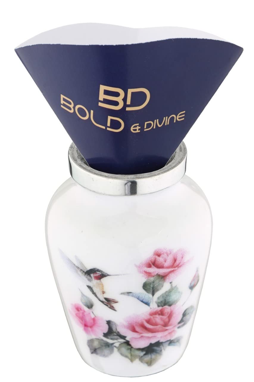 BOLD & DIVINE Handcrafted Hummingbird Keepsake Urn for Human & Pet Ashes - Small Memorial Urn with Velvet Bag & Funnel - Perfect for Home Memorials, Pet Remembrance & Travel Scattering Ceremonies