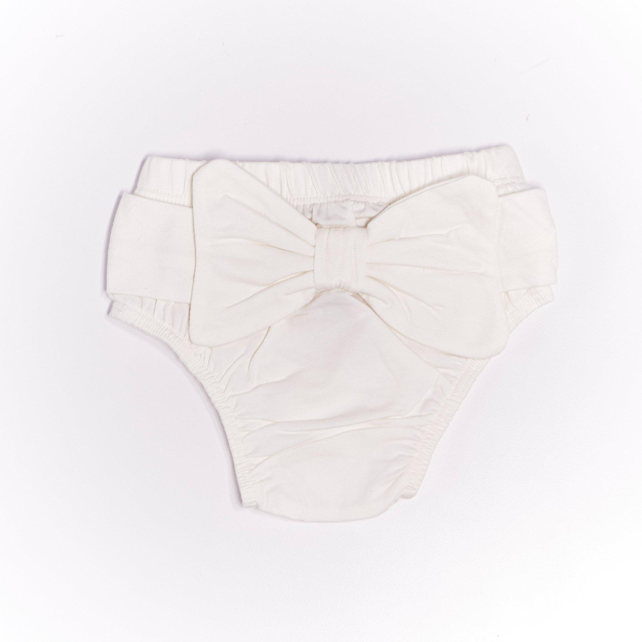 Organic Cotton Bow Tie Panties for Women - Bunny White - Comfortable and Breathable Underwear for Daily Wear, Sleep, and Special Occasions