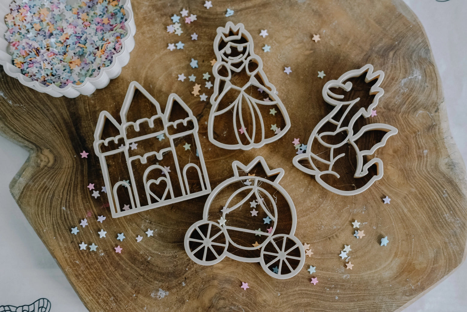 Eco-Friendly Fairytale Princess Playdough Sensory Play Set with Cutter - Perfect for Kids Creative Play & Early Learning Activities