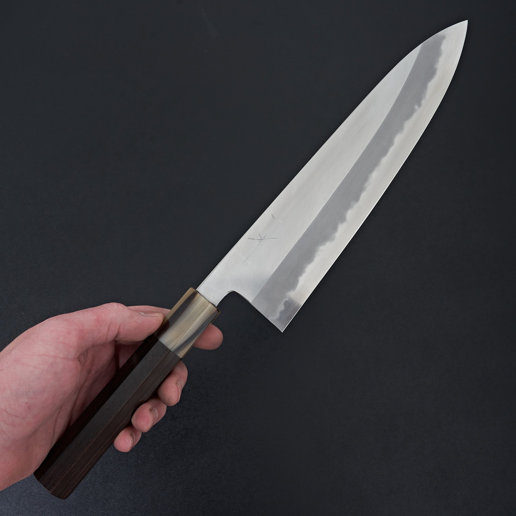 Hitohira Tanaka Kyuzo Blue #1 Migaki Gyuto 240mm Japanese Chef Knife - Extra Height Taihei Makassar Ebony Handle - Perfect for Sushi, Meat Cutting & Professional Kitchen Use