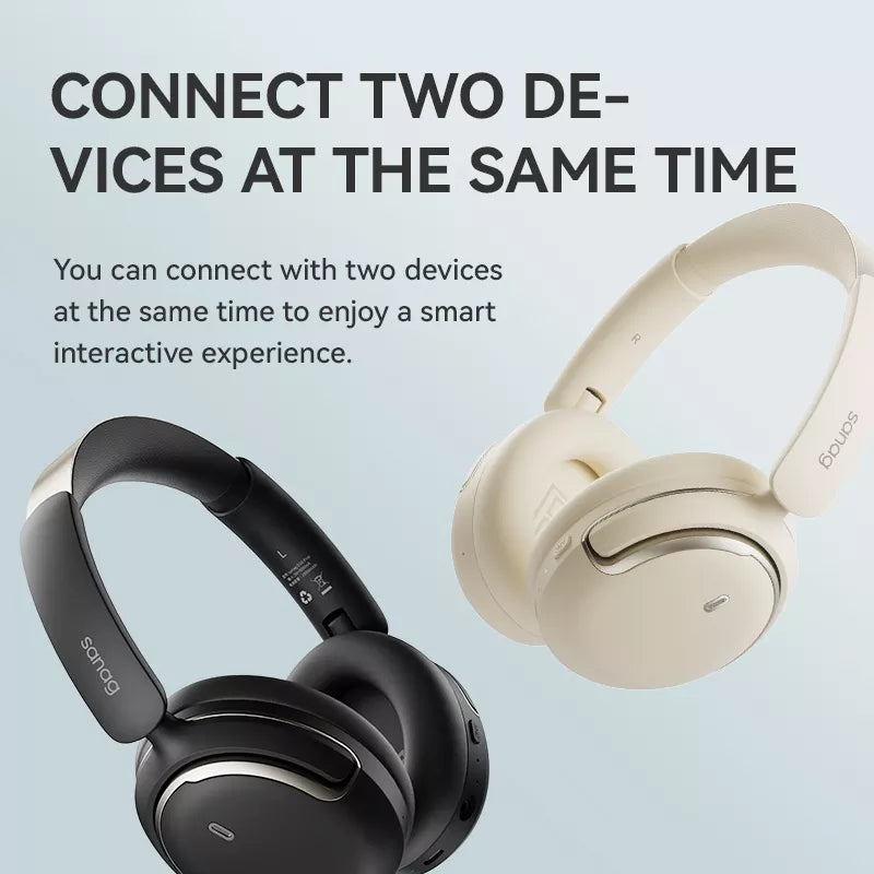 Sanag D50 Pro Wireless Bluetooth Headphones with Active Noise Cancelling - Over Ear Headset for Music, Gaming & Travel - Comfortable Foldable Design with 40H Playtime