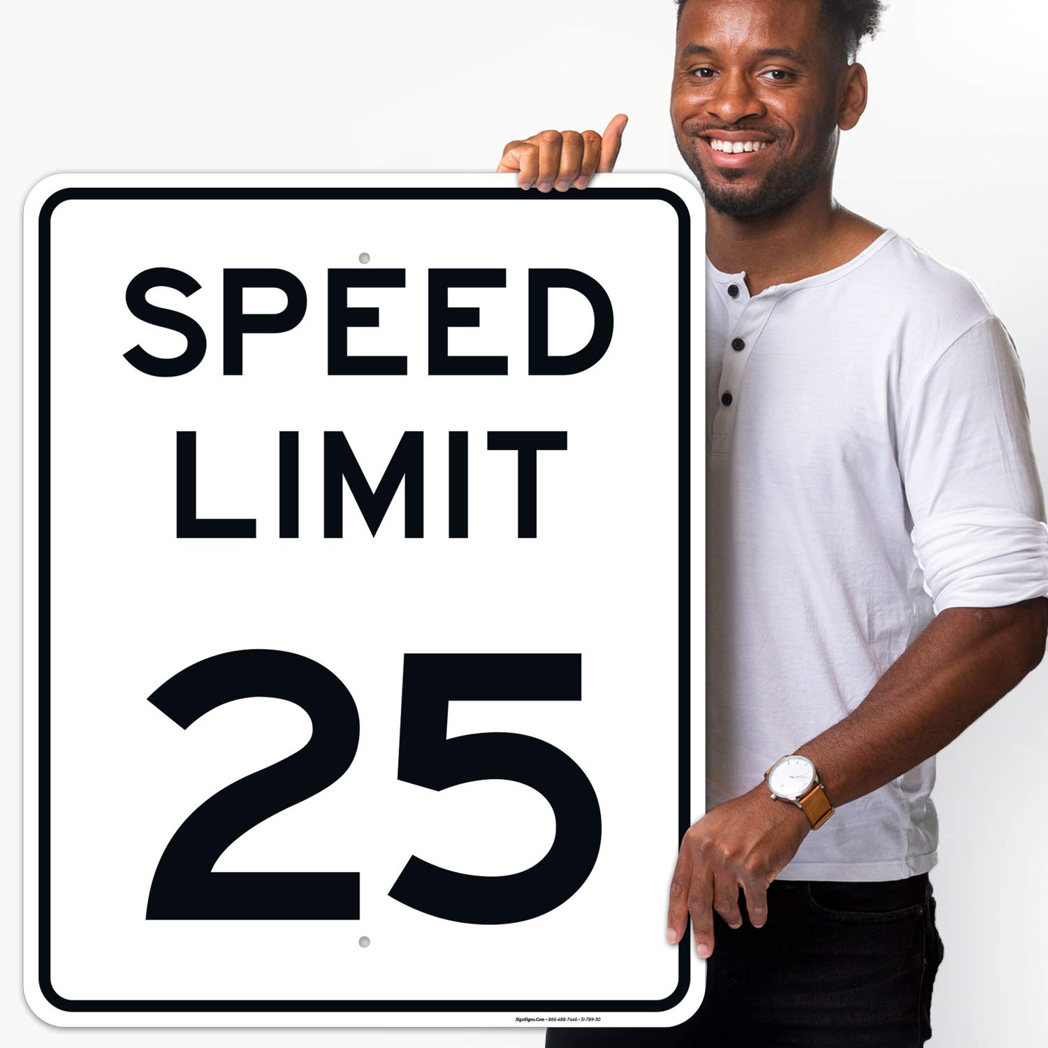 Speed Limit 25 MPH Sign - 24x30 Inches Rust-Free .063 Aluminum Traffic Sign | Fade-Resistant & Easy Mounting for Indoor/Outdoor Use | Made in USA | Perfect for School Zones, Neighborhoods & Parking Lots