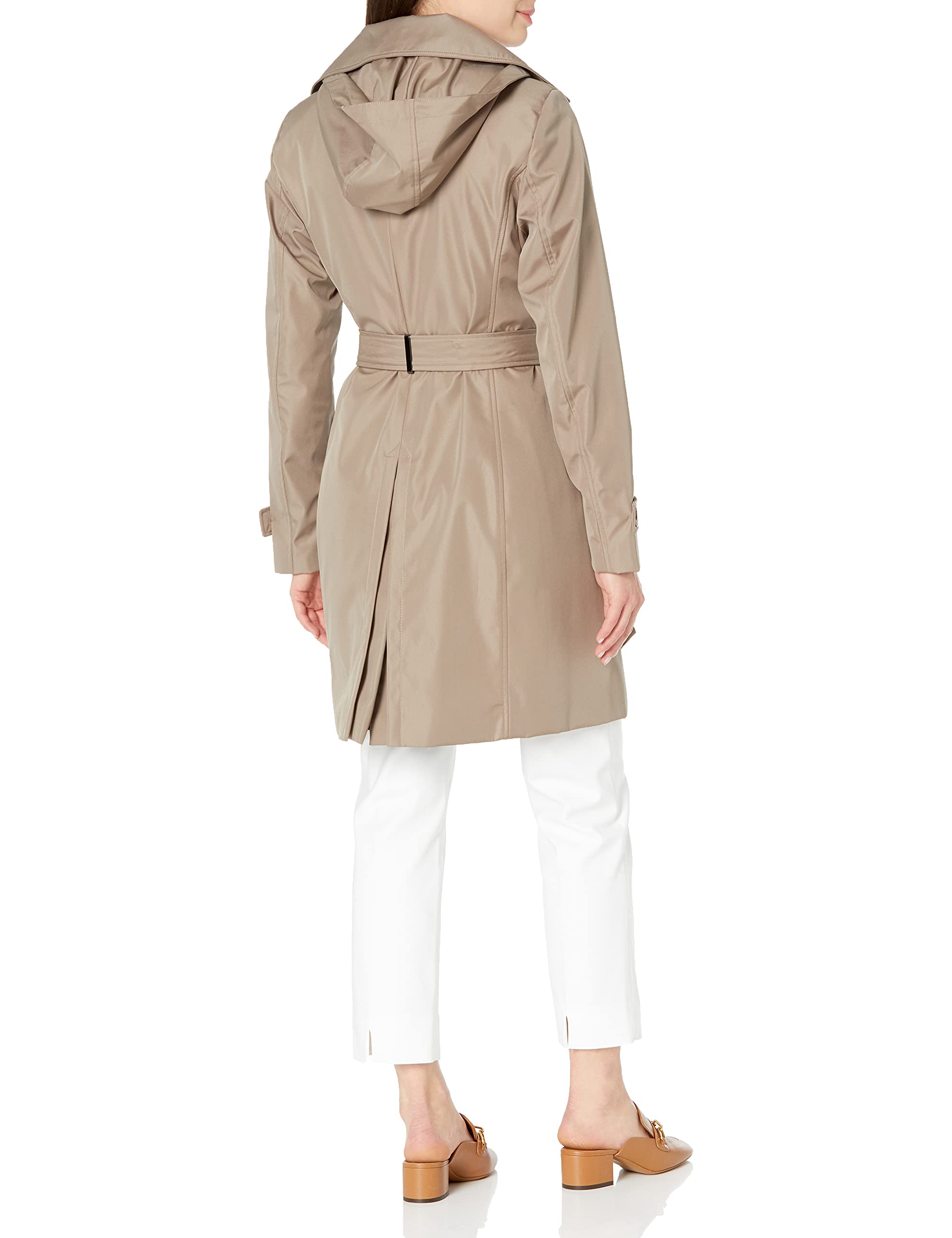 Calvin Klein Women's Waterproof Rain Jacket with Removable Hood & Belt - Lightweight Windbreaker for Outdoor Activities (Owl Print, XX-Small) | Perfect for Hiking, Travel & Commuting