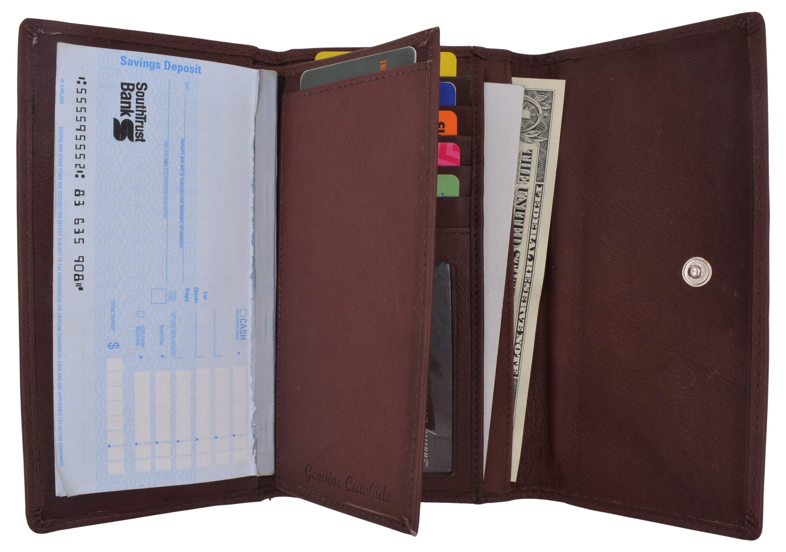 SWISS MARSHAL Genuine Leather Women's Large Clutch Checkbook Holder - Stylish Ladies Purse Wallet for Everyday Use, Business & Evening Events