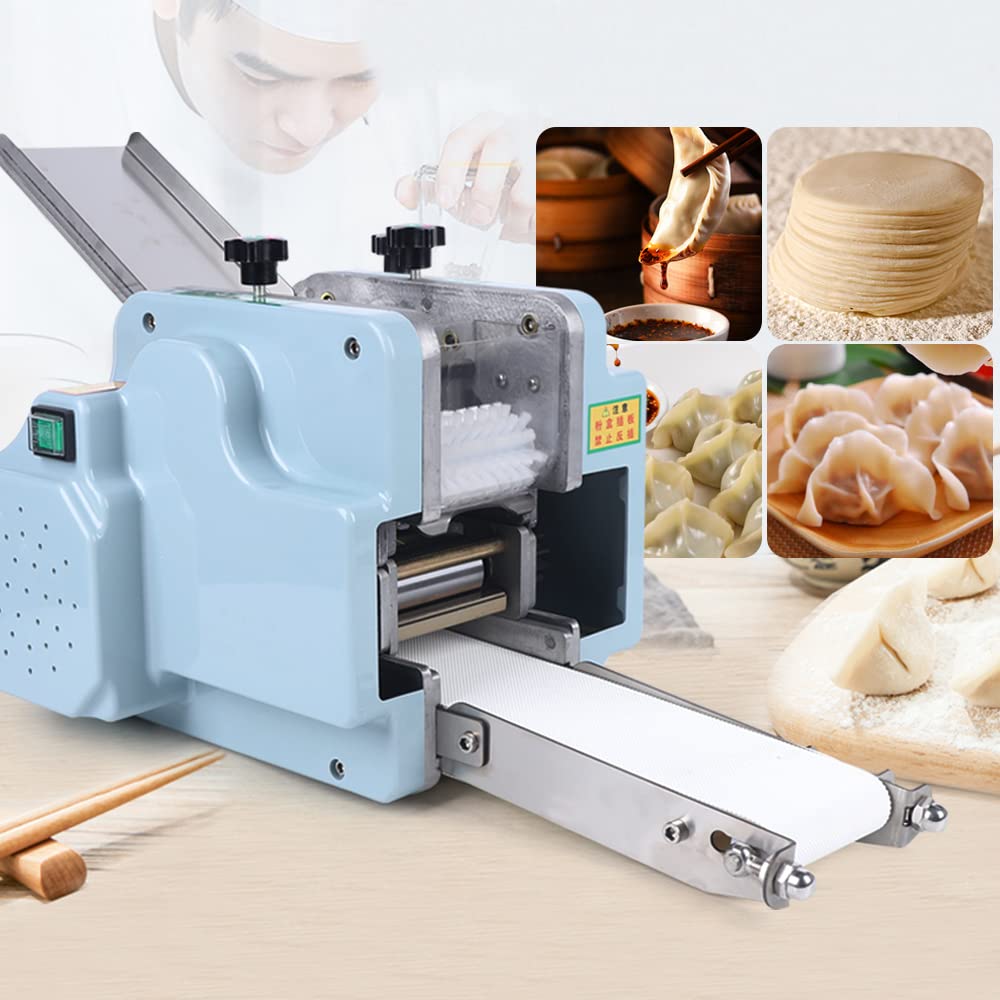 Electric Automatic Dumpling Skin Machine - 140W Commercial Wonton Dough Roller & Sheeter with Stainless Steel Mold | Perfect for Restaurants, Catering & Home Cooking