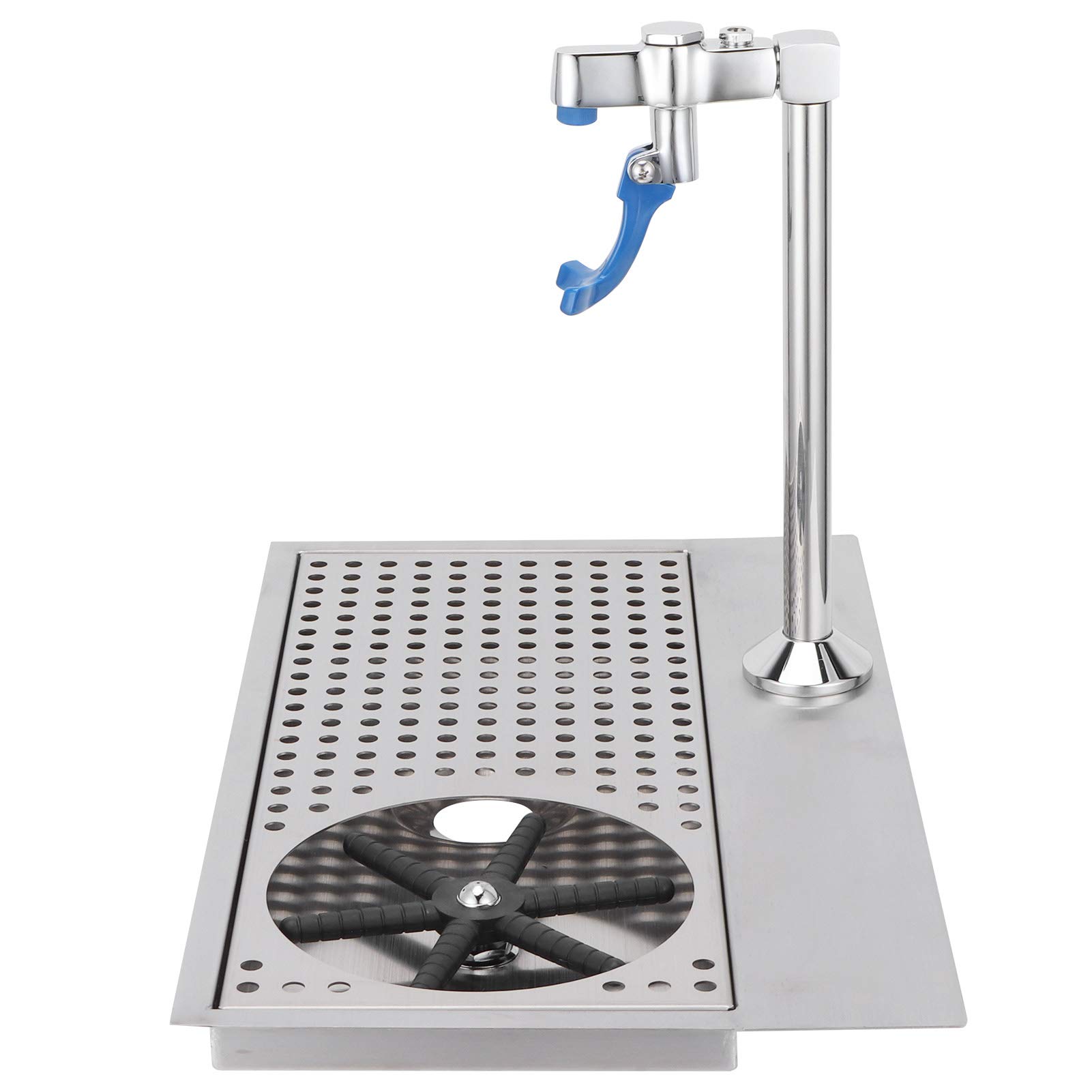 Commercial Stainless Steel Glass Rinser with Multi-Angle Water Outlet - Bar Cup Washer with Faucet & Plum Blossom Hex Cup Holder for Hotel, Cafe, Restaurant | Perfect for Cleaning Wine Glasses, Beer Mugs & Barware in Hospitality Settings