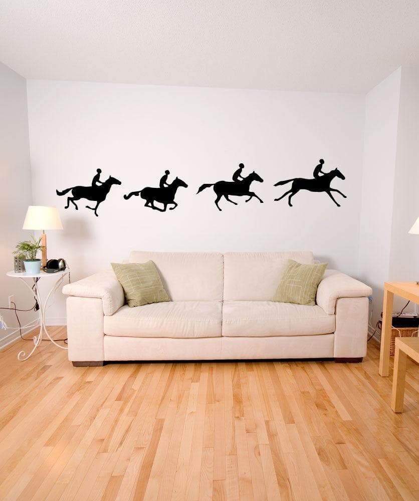 Vinyl Wall Decal Sticker - 4 Horses Design (OS_MB426) - Perfect for Home Decor, Nursery, Office & Living Room Wall Art