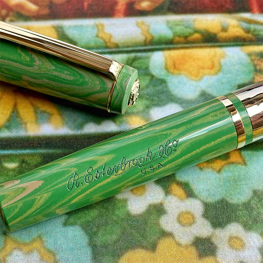 Esterbrook Model J Fountain Pen - Lotus Green Custom Gena | Vintage Style Fountain Pen for Writing, Calligraphy & Collecting | Perfect Gift for Pen Enthusiasts & Professionals