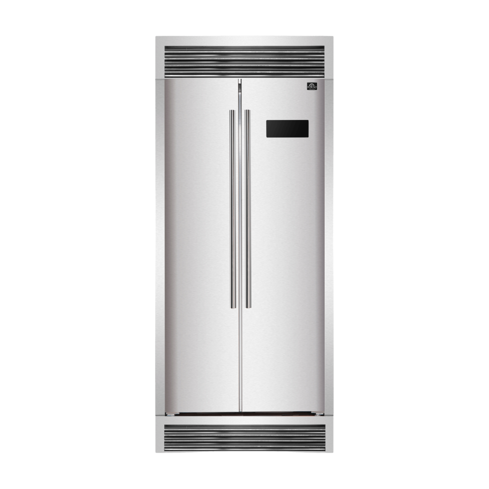 Forno SALERNO 33 15.6 cu.ft Stainless Steel Side by Side Refrigerator with Grill Trim - Energy Efficient Kitchen Appliance for Modern Homes (Model FFRBI1805 37SG) | Perfect for Apartments, Restaurants & Open-Concept Living Spaces