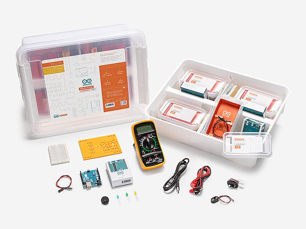 Arduino Education Starter Kit for Middle School [AKX00023] - Hands-On Programming & Electronics Learning Kit for 8 Students with Step-by-Step Lessons & Teacher Guides - Perfect for STEM Classroom Projects, Robotics Clubs & Homeschool Science Labs