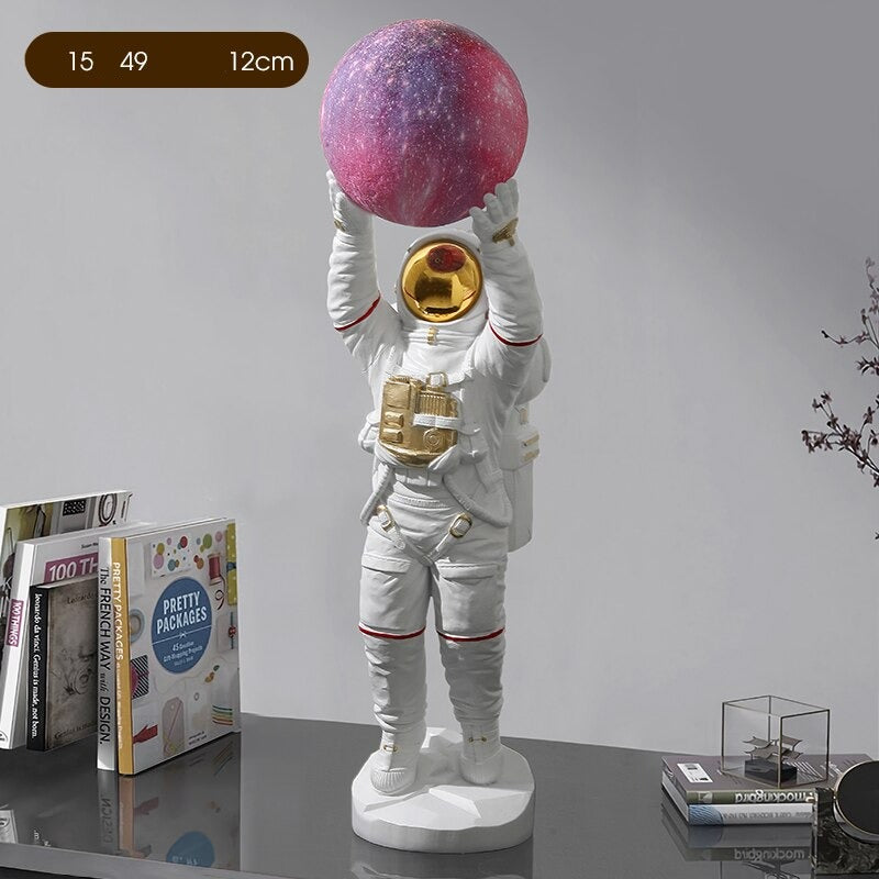 Astronaut Sculpture Statue Light - Unique LED Night Light for Home & Office Decor | Space-Themed Gift for Kids & Adults | Perfect for Bedroom, Living Room & Nursery