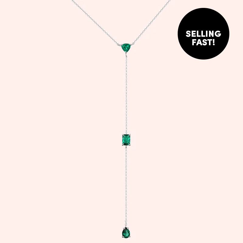 Elixir Necklace with Genuine Emerald Gemstone - Elegant Jewelry for Women, Perfect for Weddings, Parties & Everyday Wear