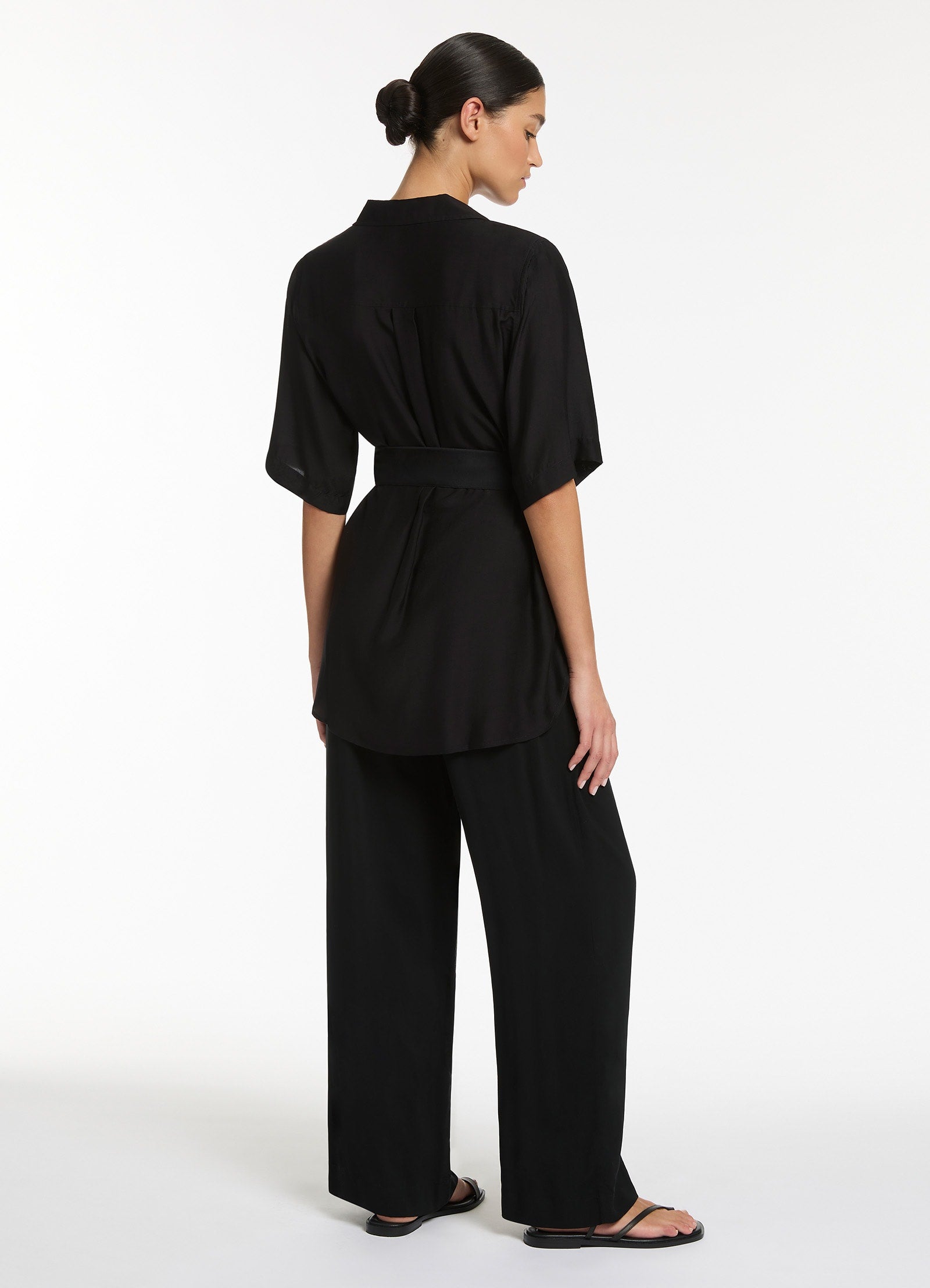 JetSet Wide Leg Pants for Women - High Waisted Flowy Lounge Pants - Soft Stretchy Comfortable Black Trousers - Perfect for Yoga, Travel & Casual Wear